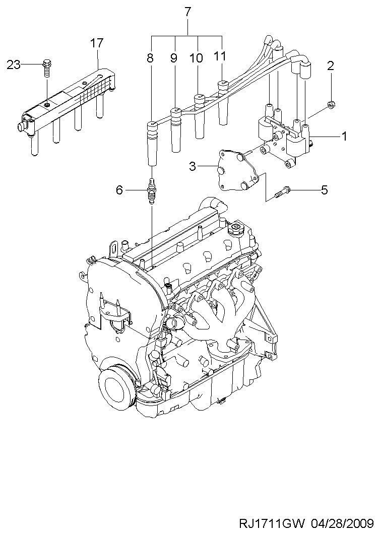 DAEWOO 96450249 - Комплект запалителеи кабели vvparts.bg