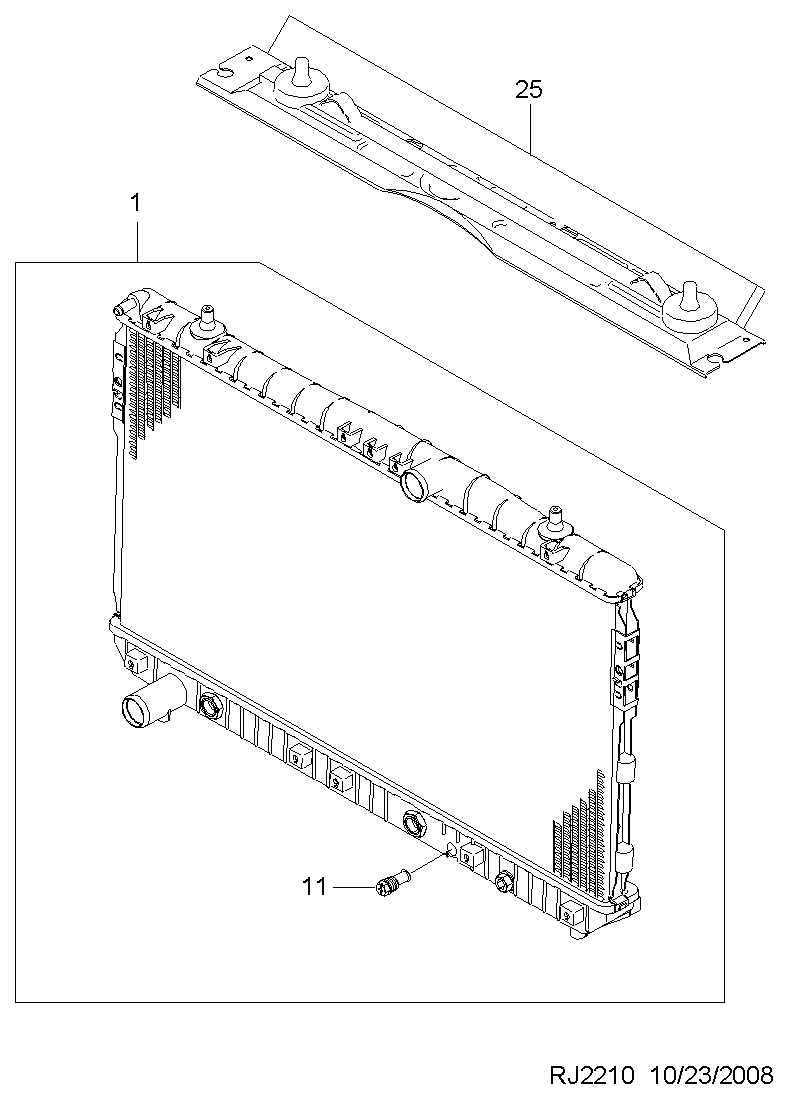 Bedford 96553422 - Радиатор, охлаждане на двигателя vvparts.bg