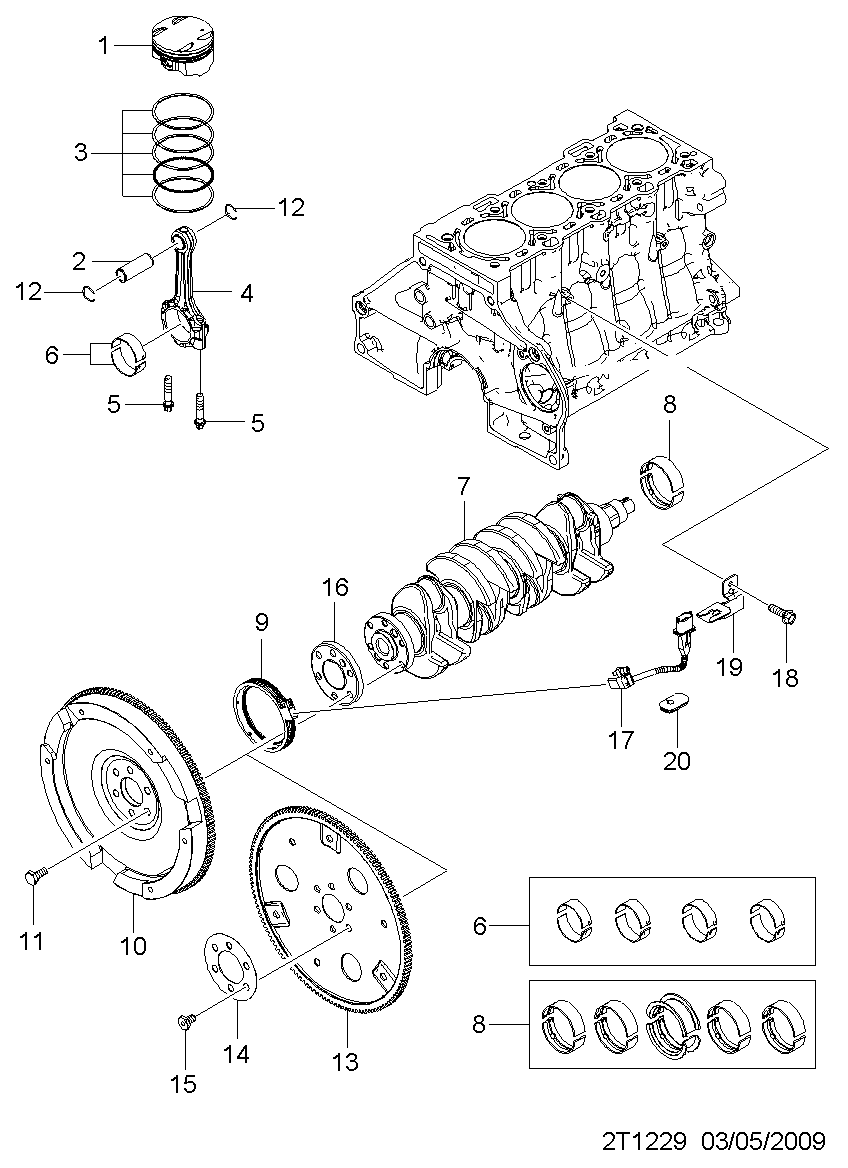 DAEWOO 55555805 - Семеринг, колянов вал vvparts.bg