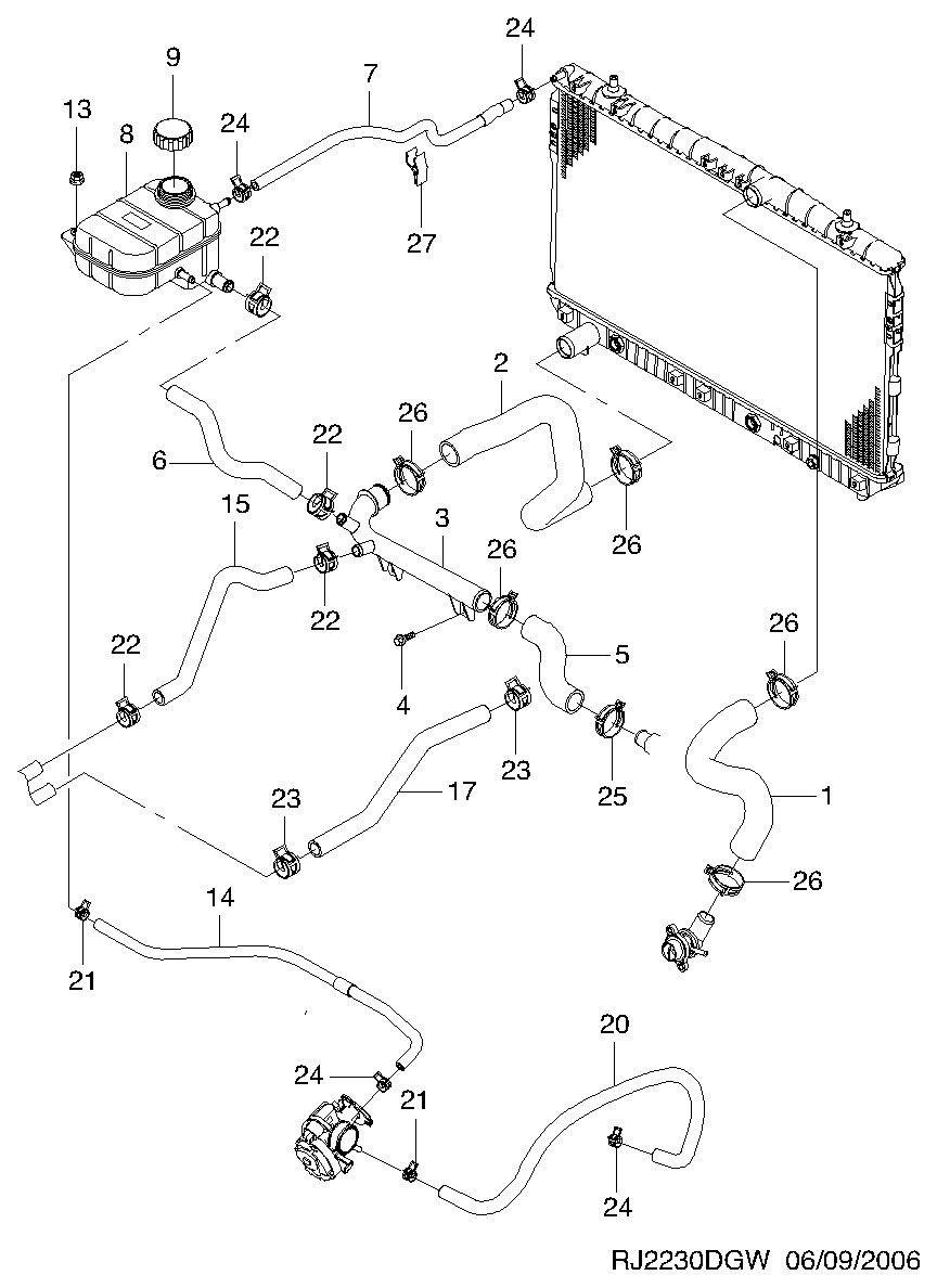 DAEWOO 96420303 - Капачка, резервоар за охладителна течност vvparts.bg