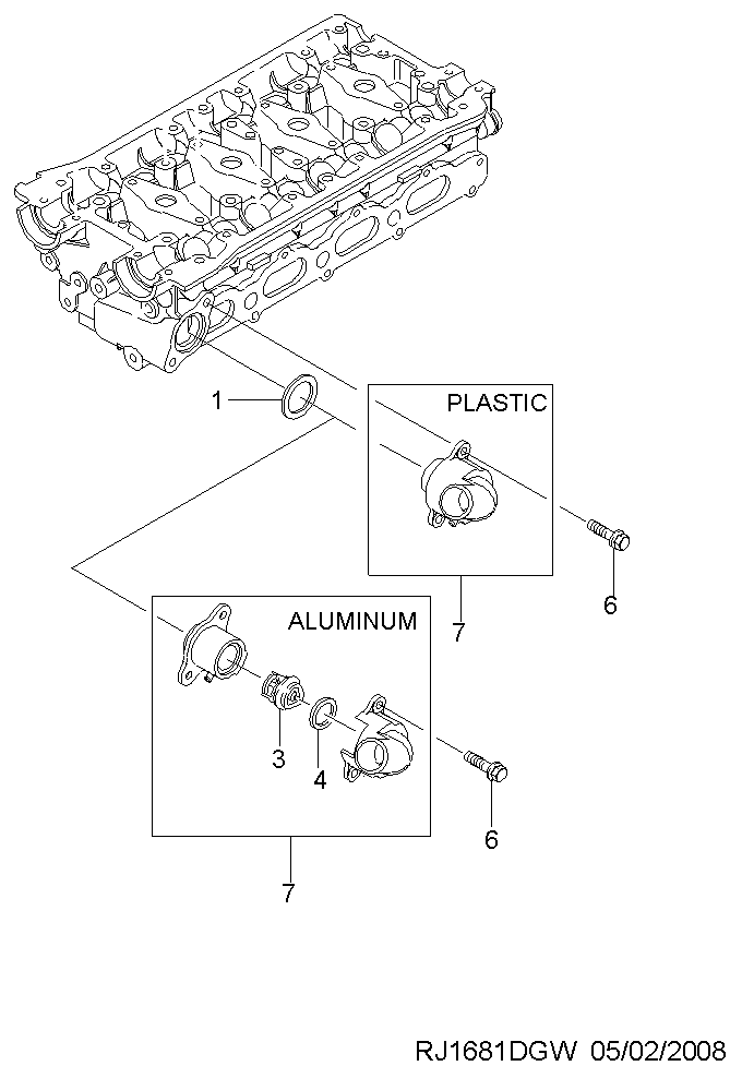 Chevrolet 96460002 - Термостат, охладителна течност vvparts.bg