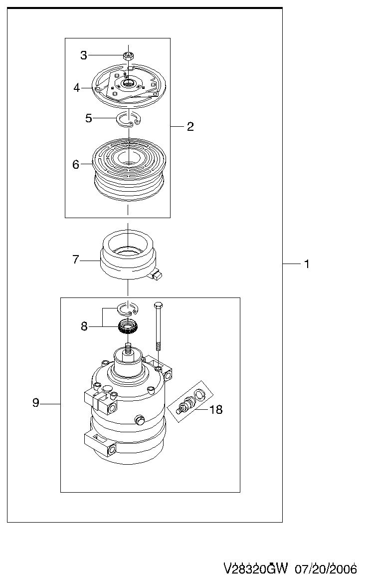 Chevrolet 96409087 - Компресор, климатизация vvparts.bg