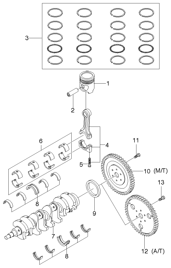 DAEWOO 96101489 - Семеринг, колянов вал vvparts.bg