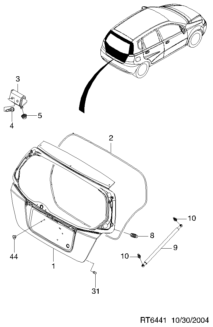 Chevrolet 96540939 - Газов амортисьор, багажно / товарно пространство vvparts.bg