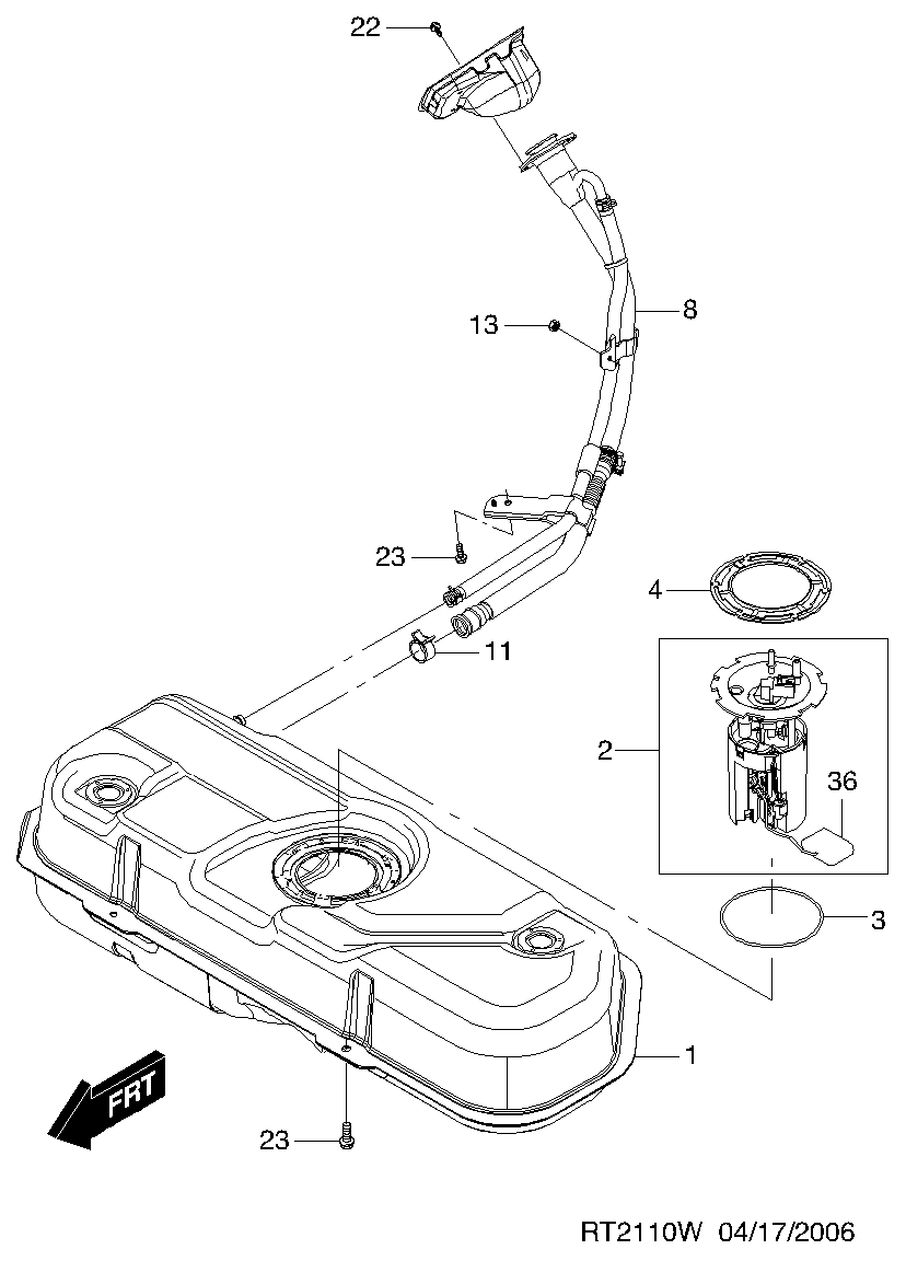 DAEWOO 96414381 - Горивопроводен модул (горивна помпа+сонда) vvparts.bg