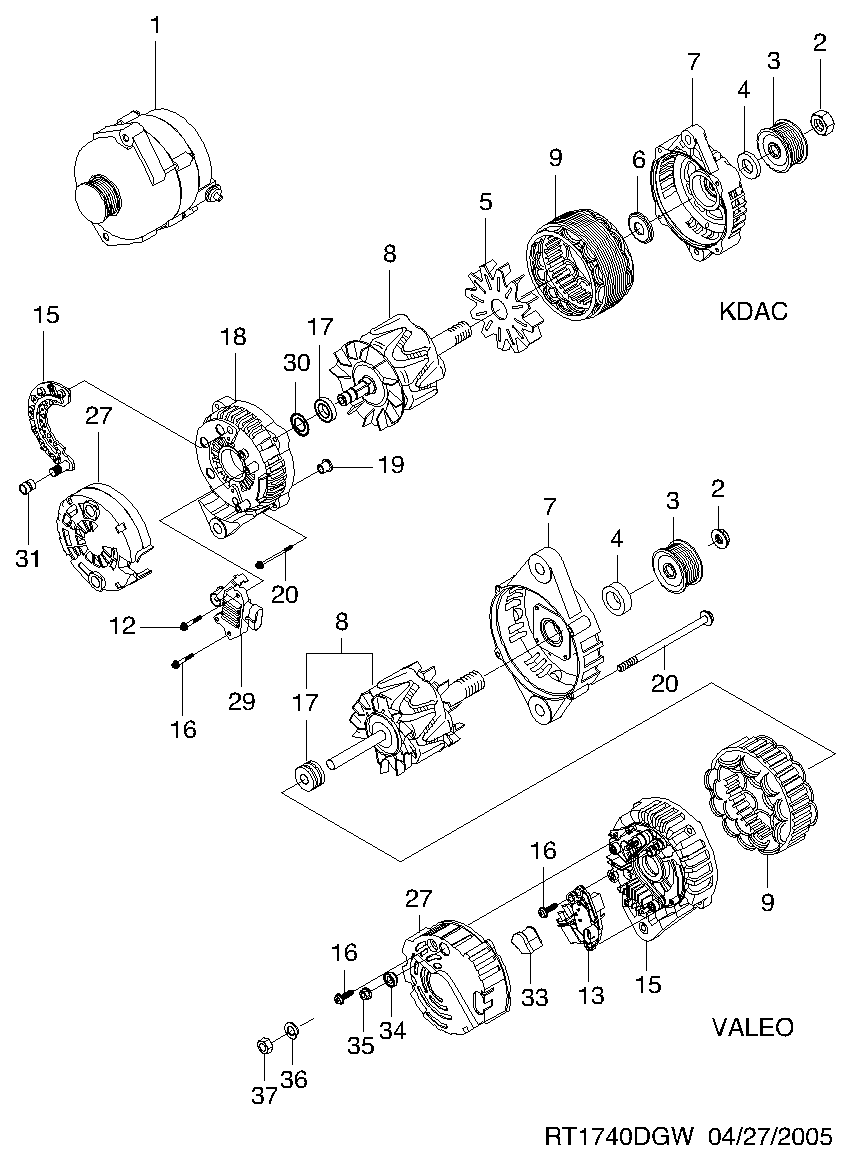 Chevrolet 96652100 - Генератор vvparts.bg