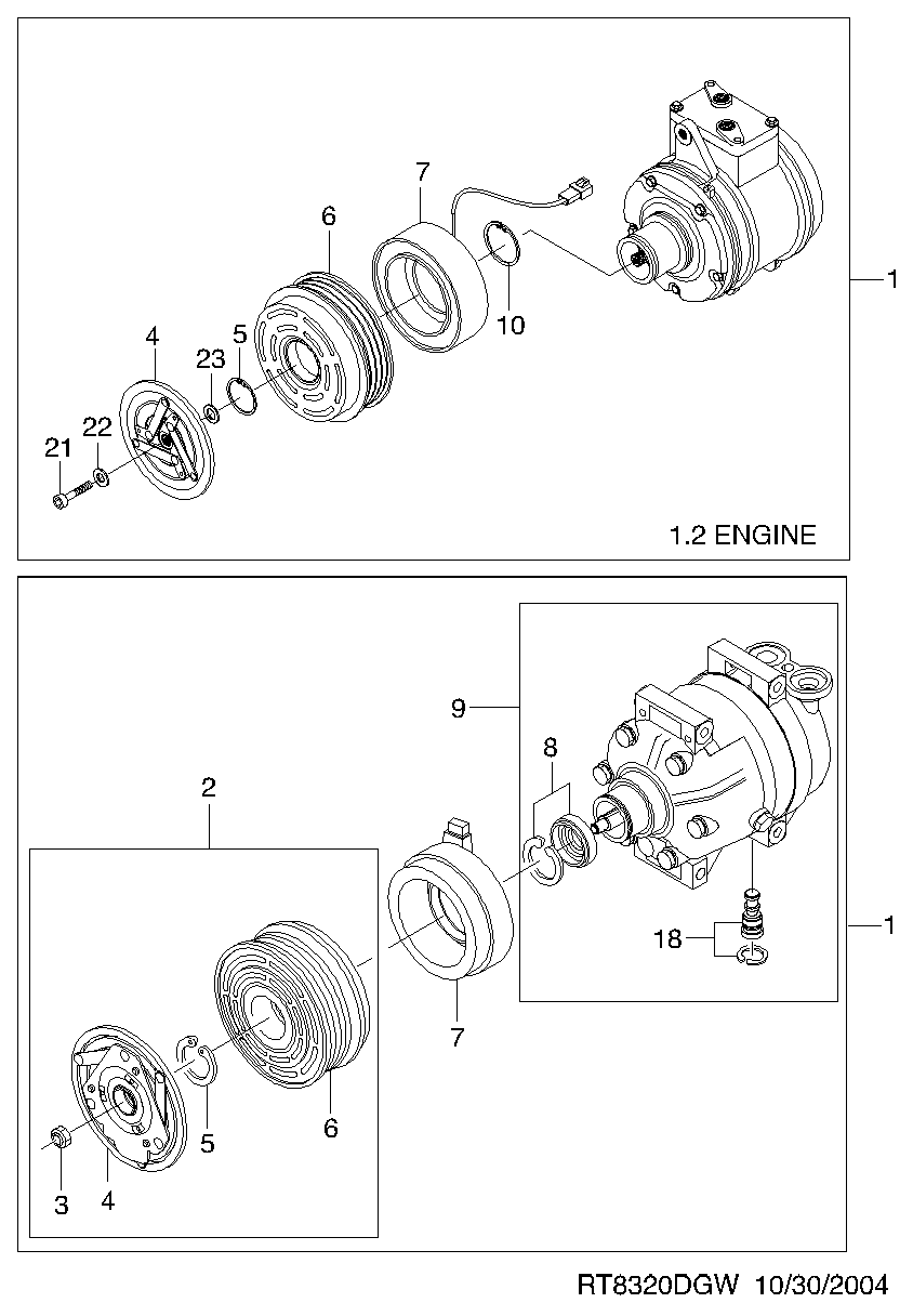 OM 96539388 - Компресор, климатизация vvparts.bg