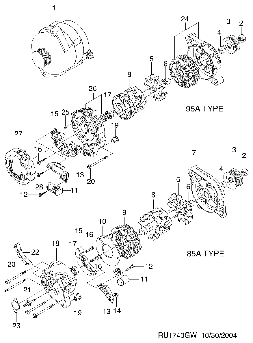 General Motors 96288095 - Генератор vvparts.bg