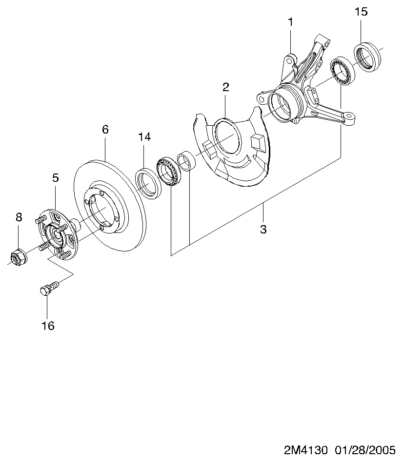 DAEWOO 96316762 - Комплект колесен лагер vvparts.bg