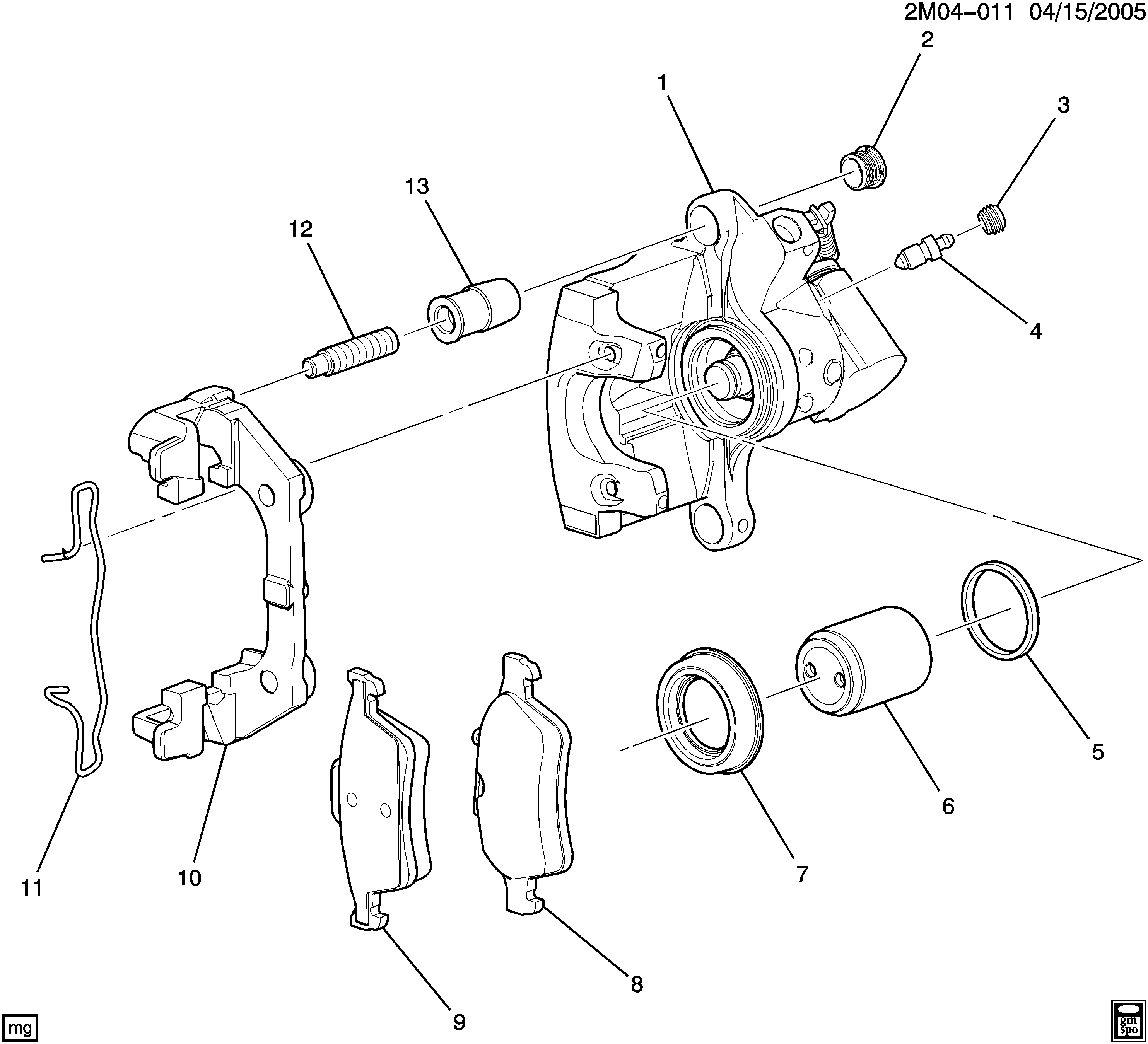 General Motors 15254670 - Бодещ болт (щифт), спирачен апарат vvparts.bg