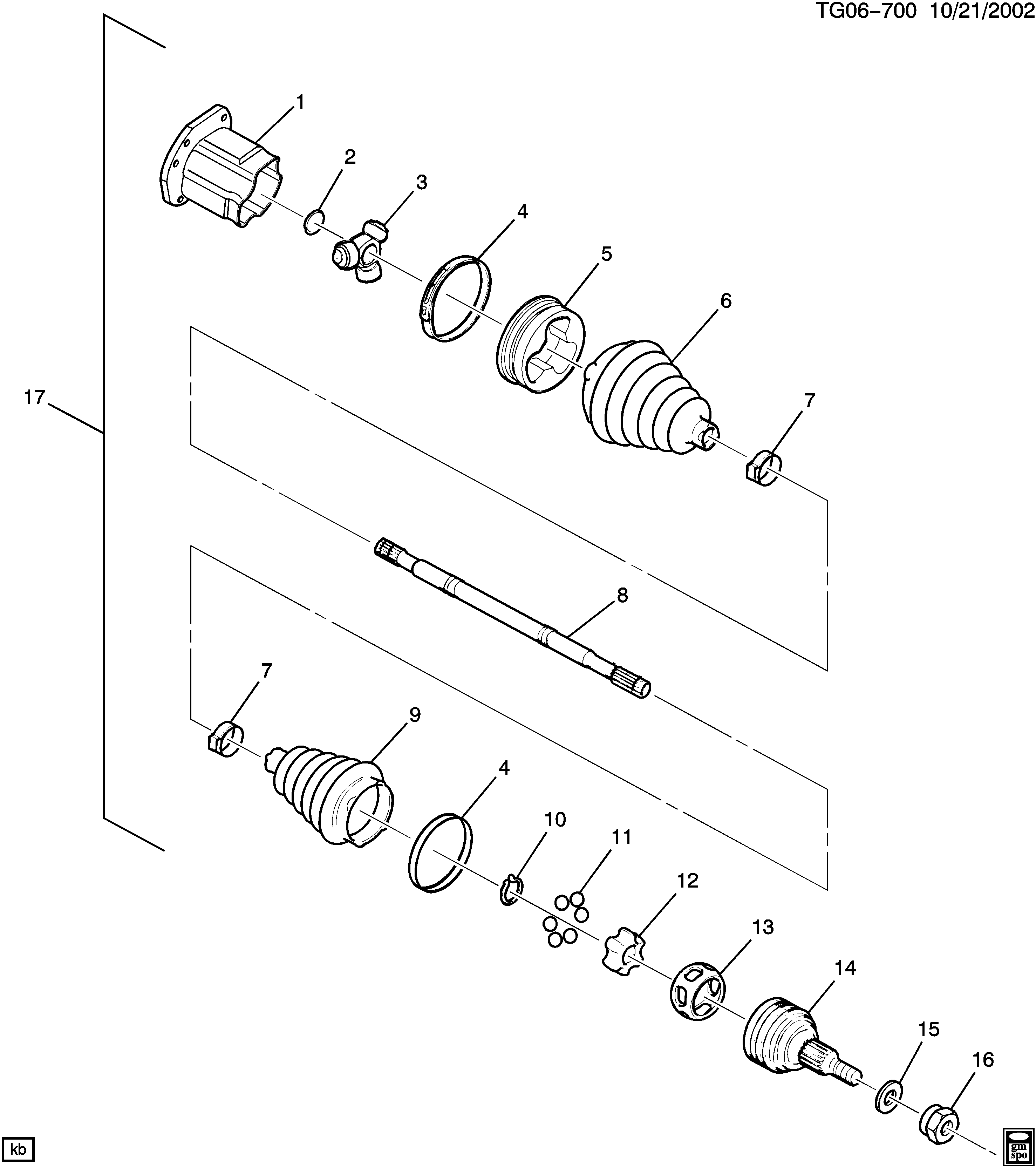 General Motors 88982498 - BOOT KIT,FRT WHL DRV SHF TRI-POT JT(INCLS 4,7,9,10,15,16)(OUTBOA vvparts.bg