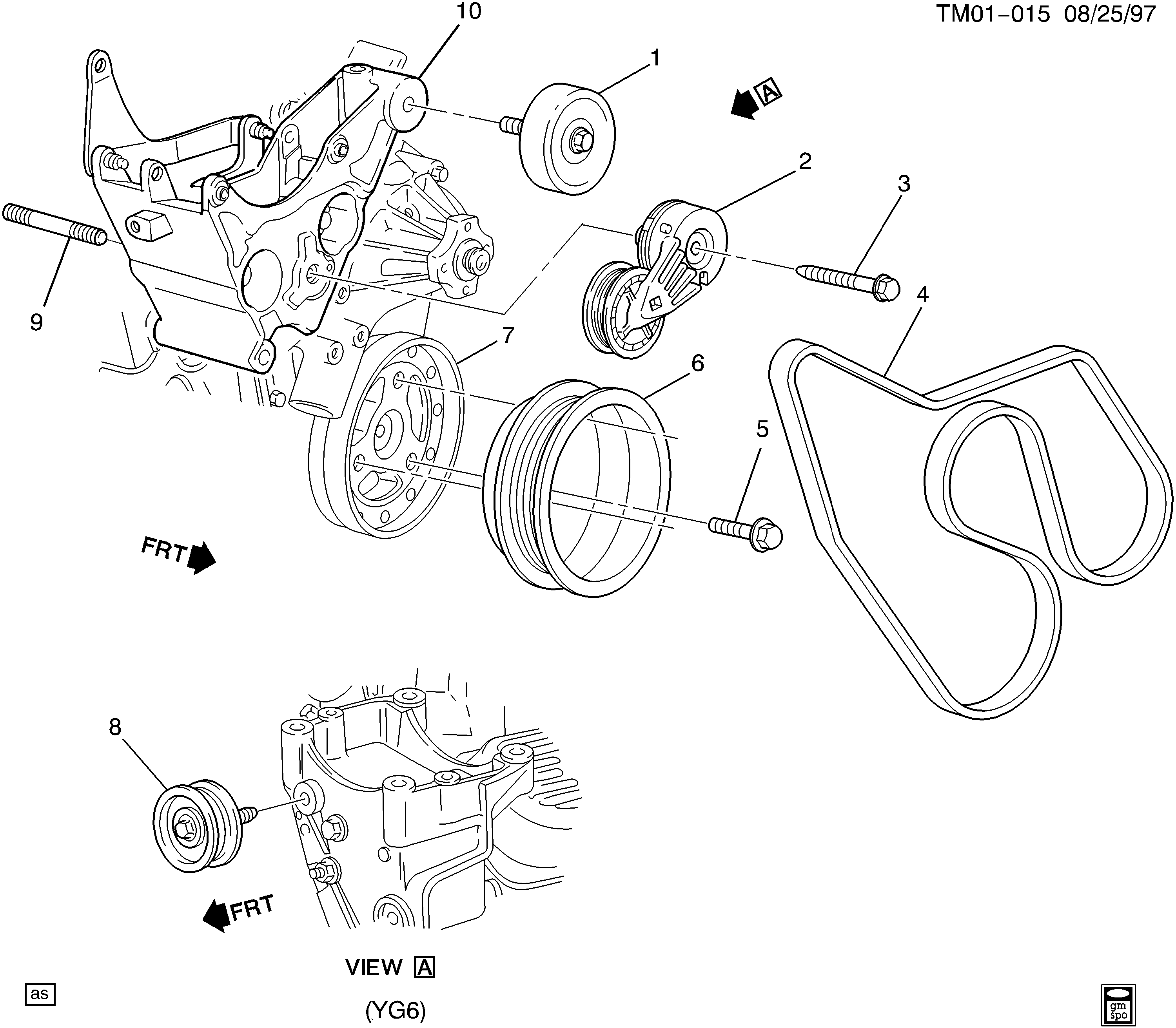 General Motors 12576572 - BELT,FAN & W/PMP & A/C CMPR & GEN & P/S PUMP(2425MM, 6 RIB)(CODE vvparts.bg