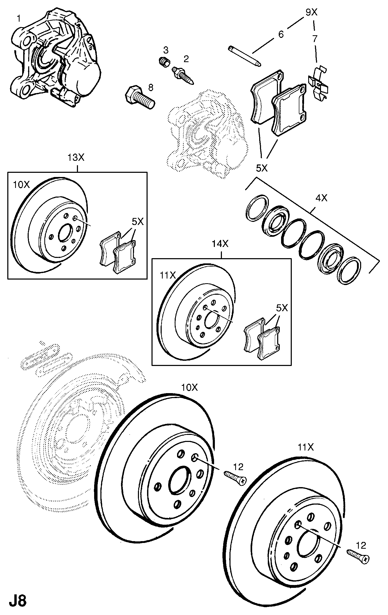 Opel 16 05 727 - Ремонтен комплект, спирачен апарат vvparts.bg