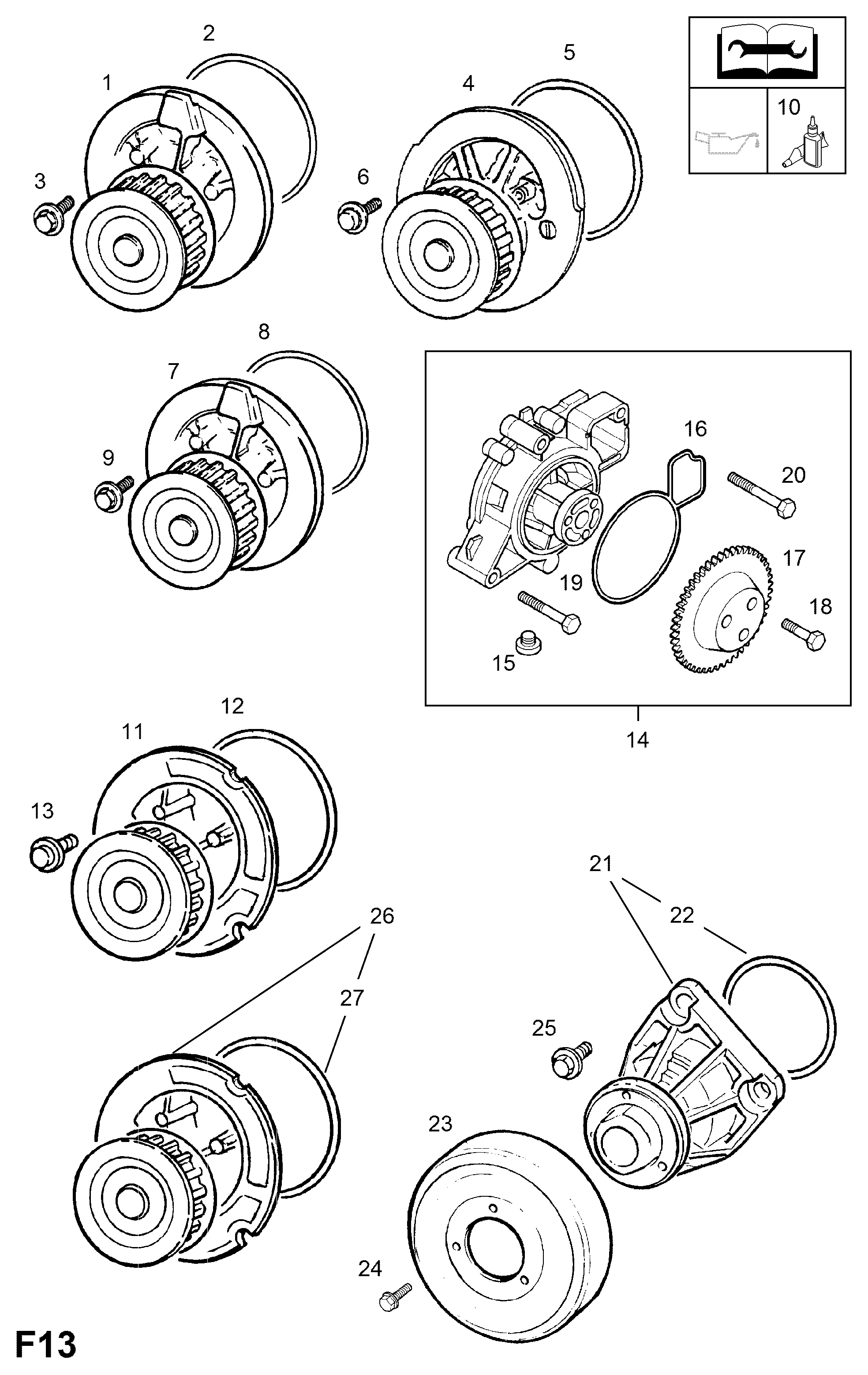 Opel 13 34 137 - Водна помпа vvparts.bg