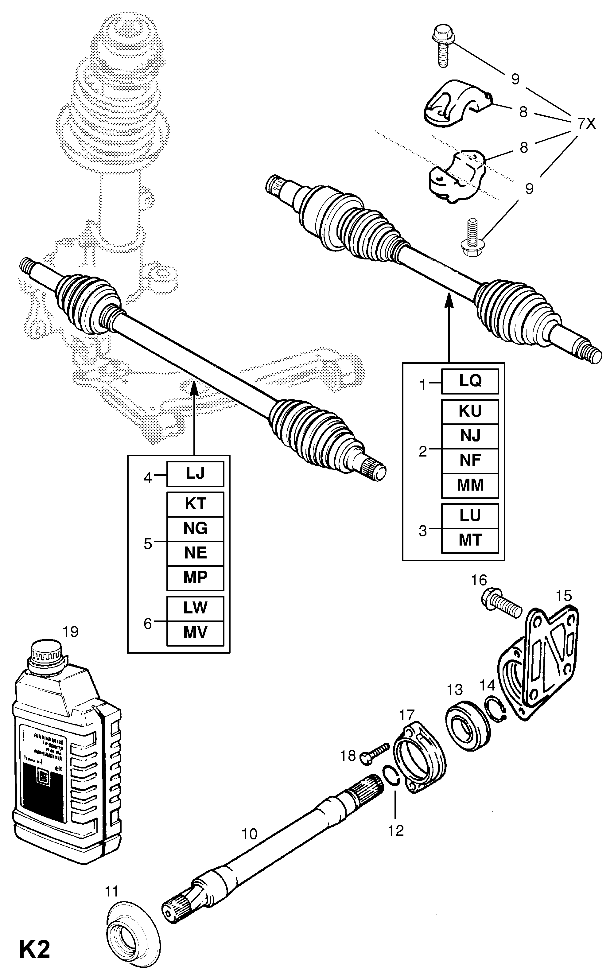 Vauxhall 374103 - Полуоска vvparts.bg