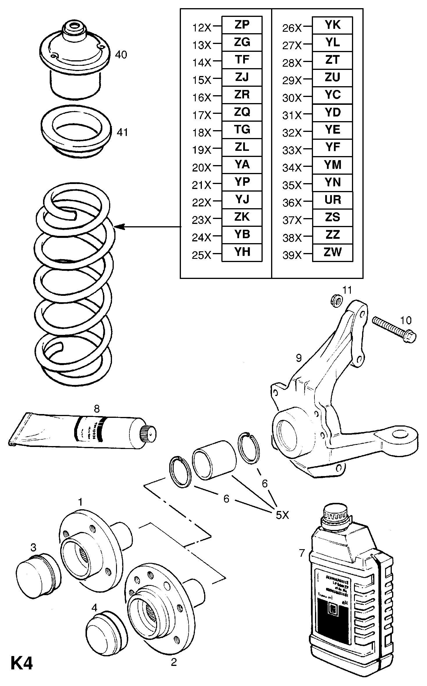 Vauxhall 312835 - Пружина за ходовата част vvparts.bg