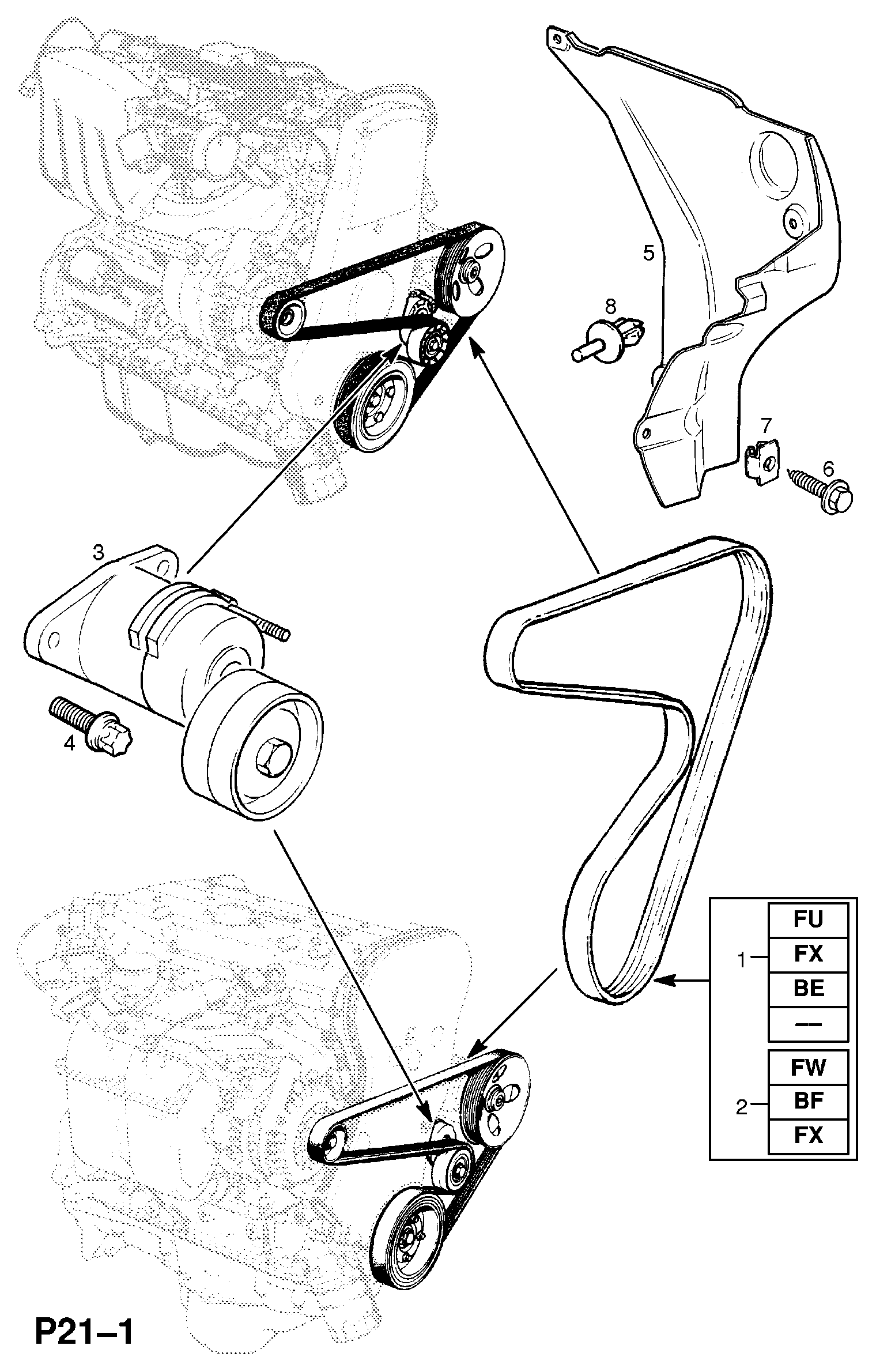 General Motors 1340541 - Ремъчен обтегач, пистов ремък vvparts.bg