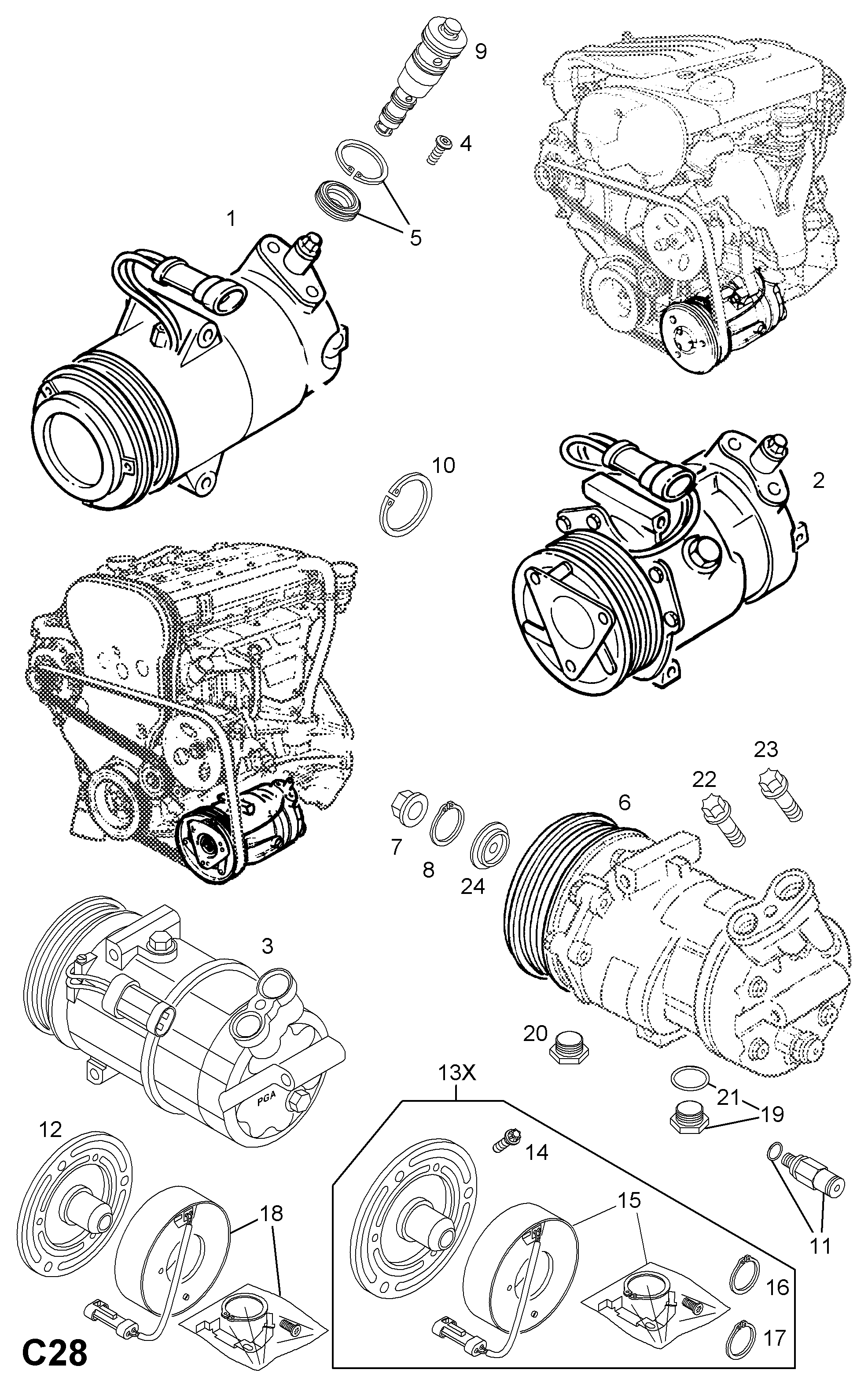 Opel 18 54 102 - Компресор, климатизация vvparts.bg