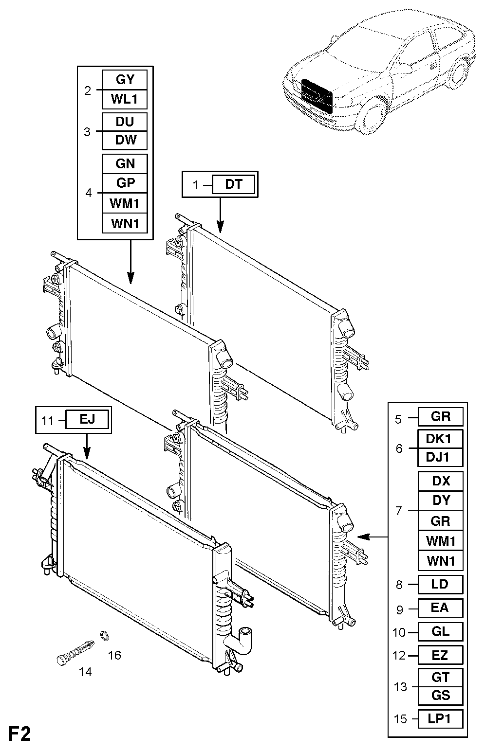 General Motors 1300216 - Радиатор, охлаждане на двигателя vvparts.bg