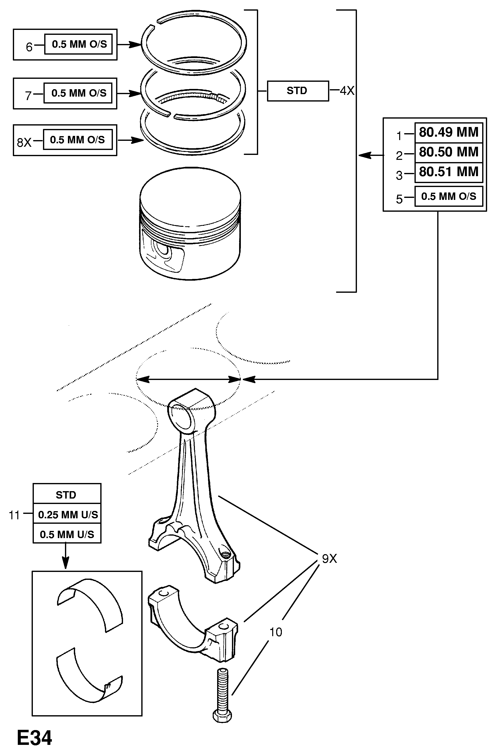 IKA 6.3227.9 - KIT, RING, OIL CONTROL, 0.5 MM O/S vvparts.bg