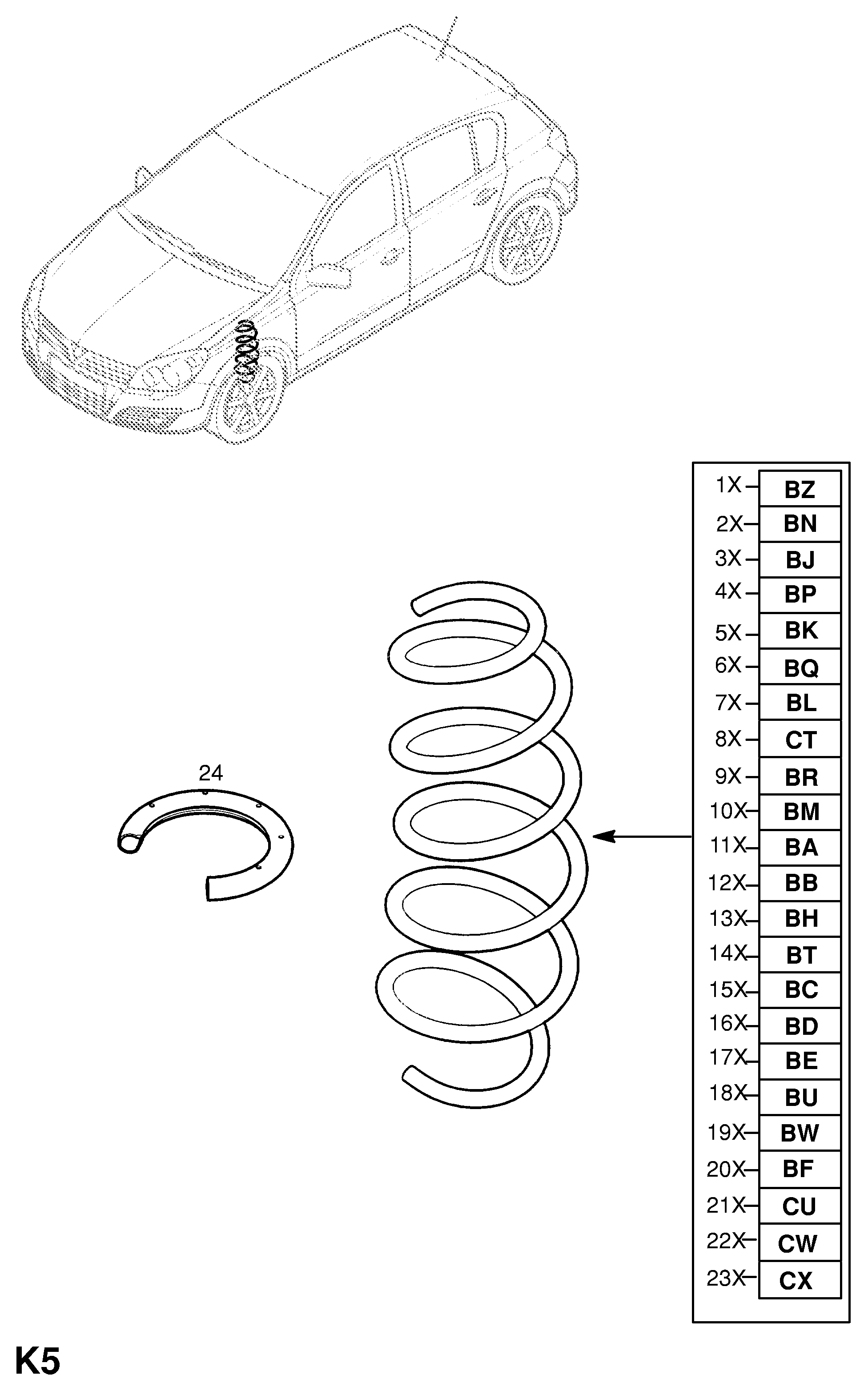 Opel 312 263 - Пружина за ходовата част vvparts.bg