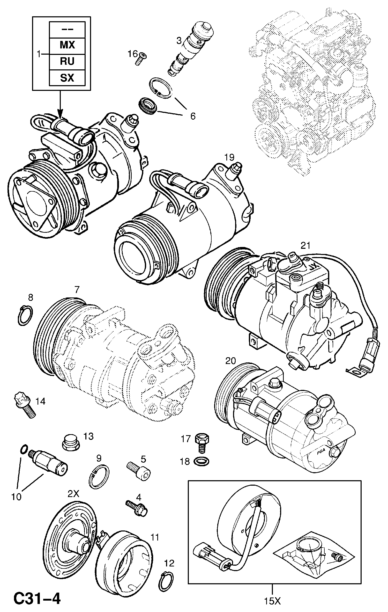 OM 68 54 088 - Компресор, климатизация vvparts.bg