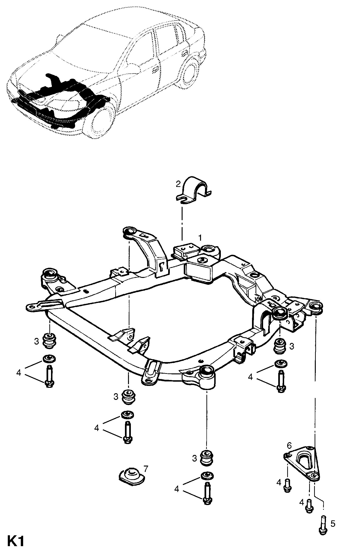 EFI Automotive 302043 - CROSSMEMBER, ASSY., FRONT AXLE (EXC.BAD ROAD PACKAGE) (NOT USED  vvparts.bg