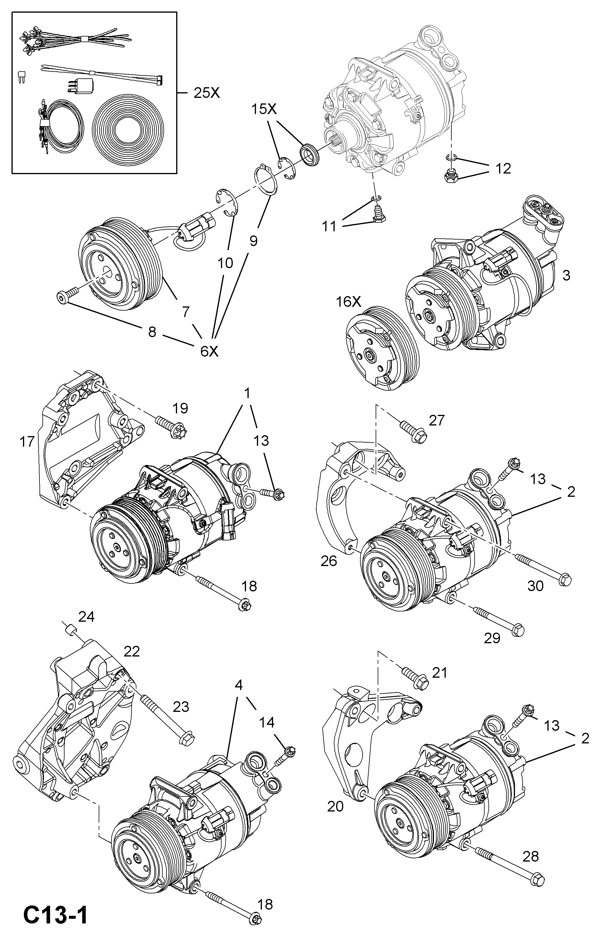 Vauxhall 1854184 - Компресор, климатизация vvparts.bg