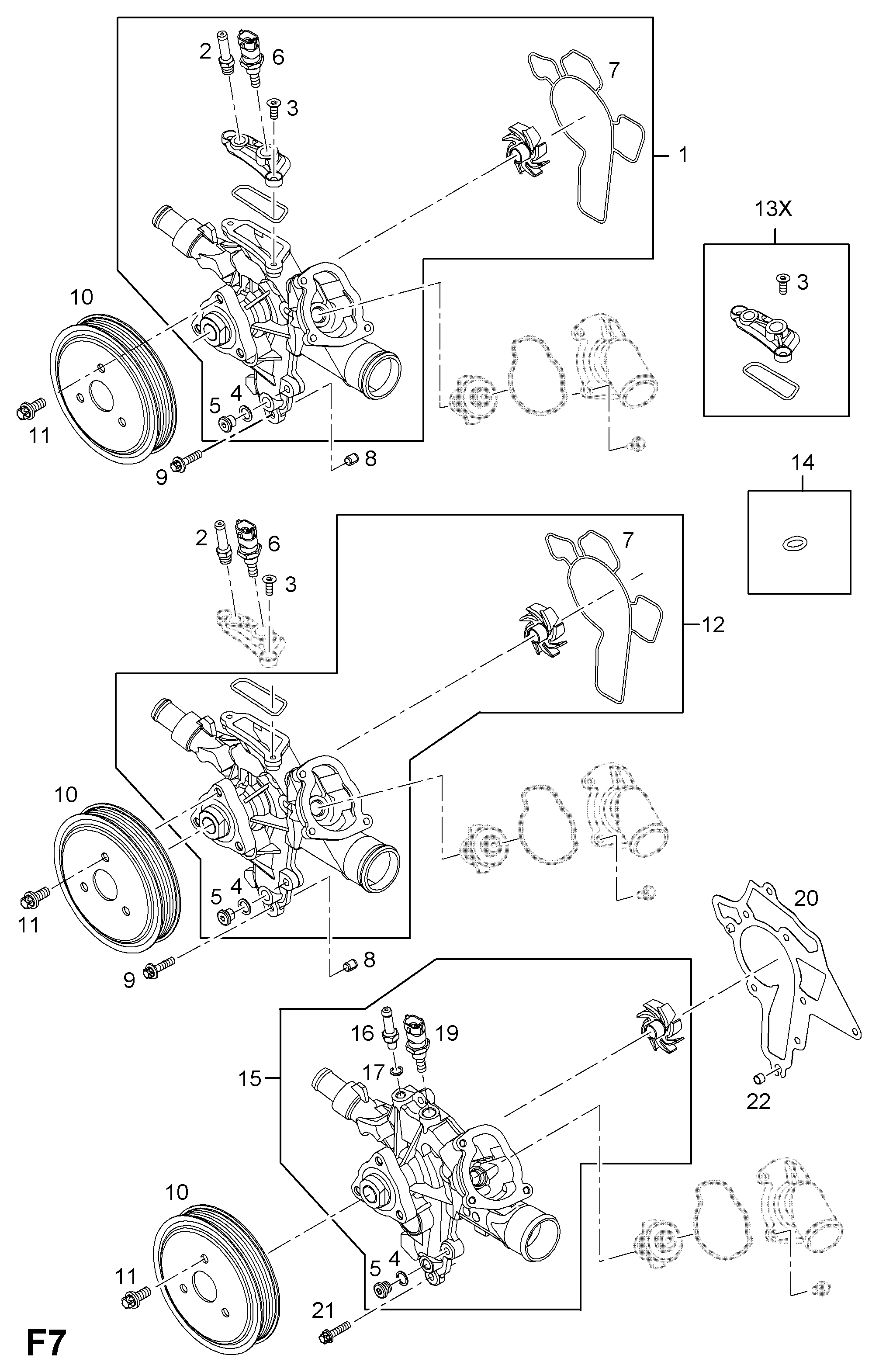 Opel 13 34 145 - Водна помпа vvparts.bg