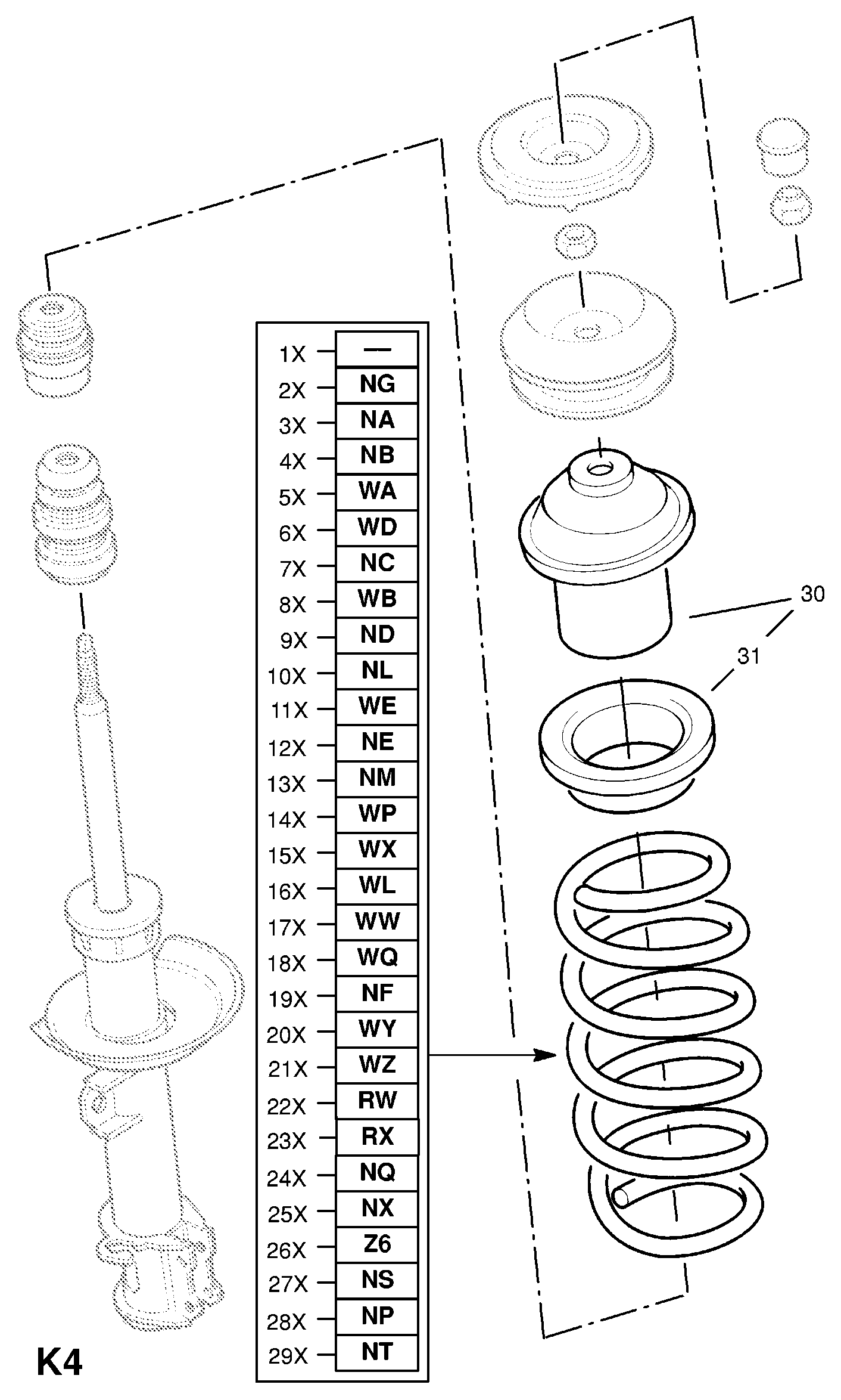 Opel 312 110 - Пружина за ходовата част vvparts.bg