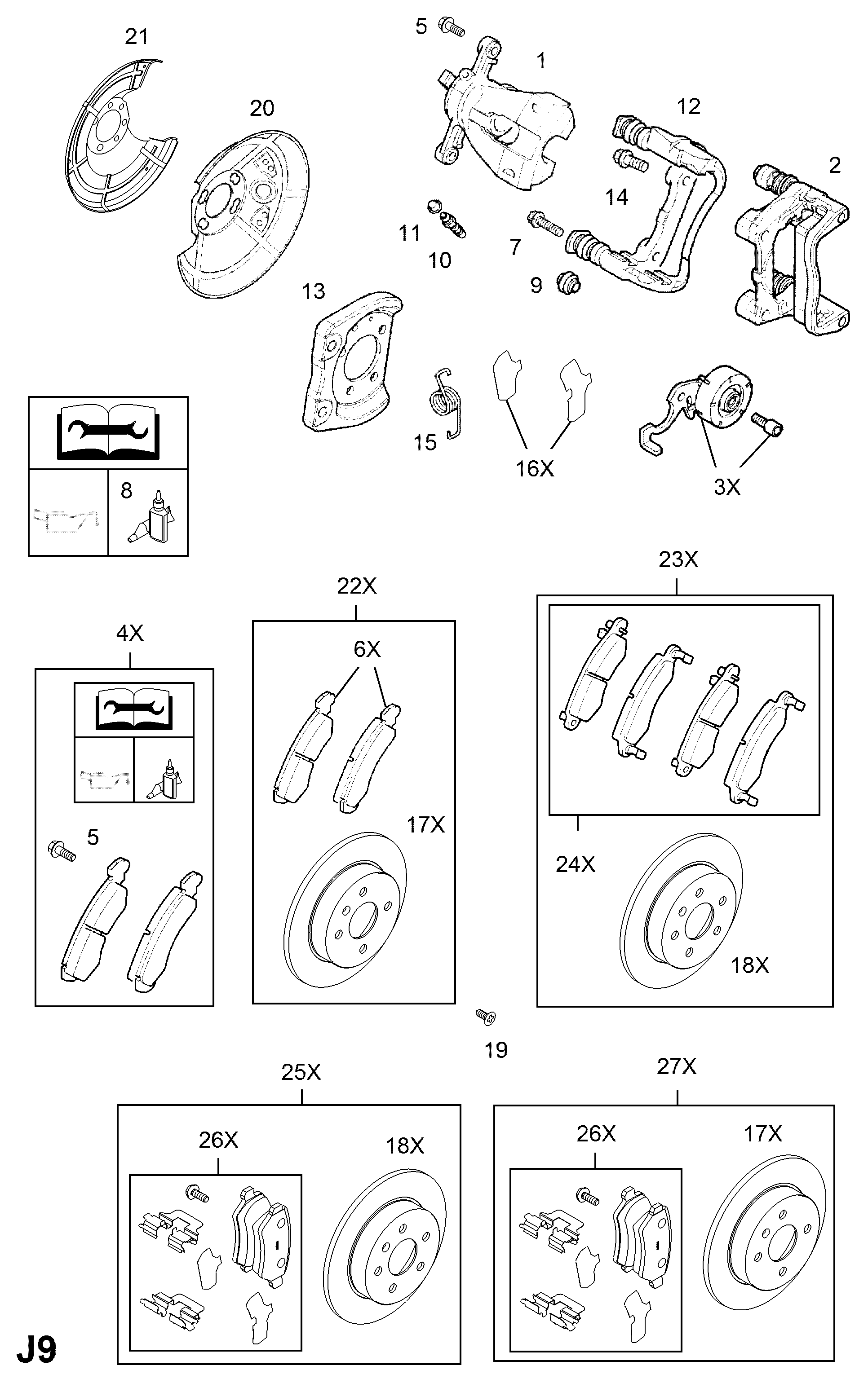 Opel 5 42 391 - Ремонтен комплект, спирачен апарат vvparts.bg