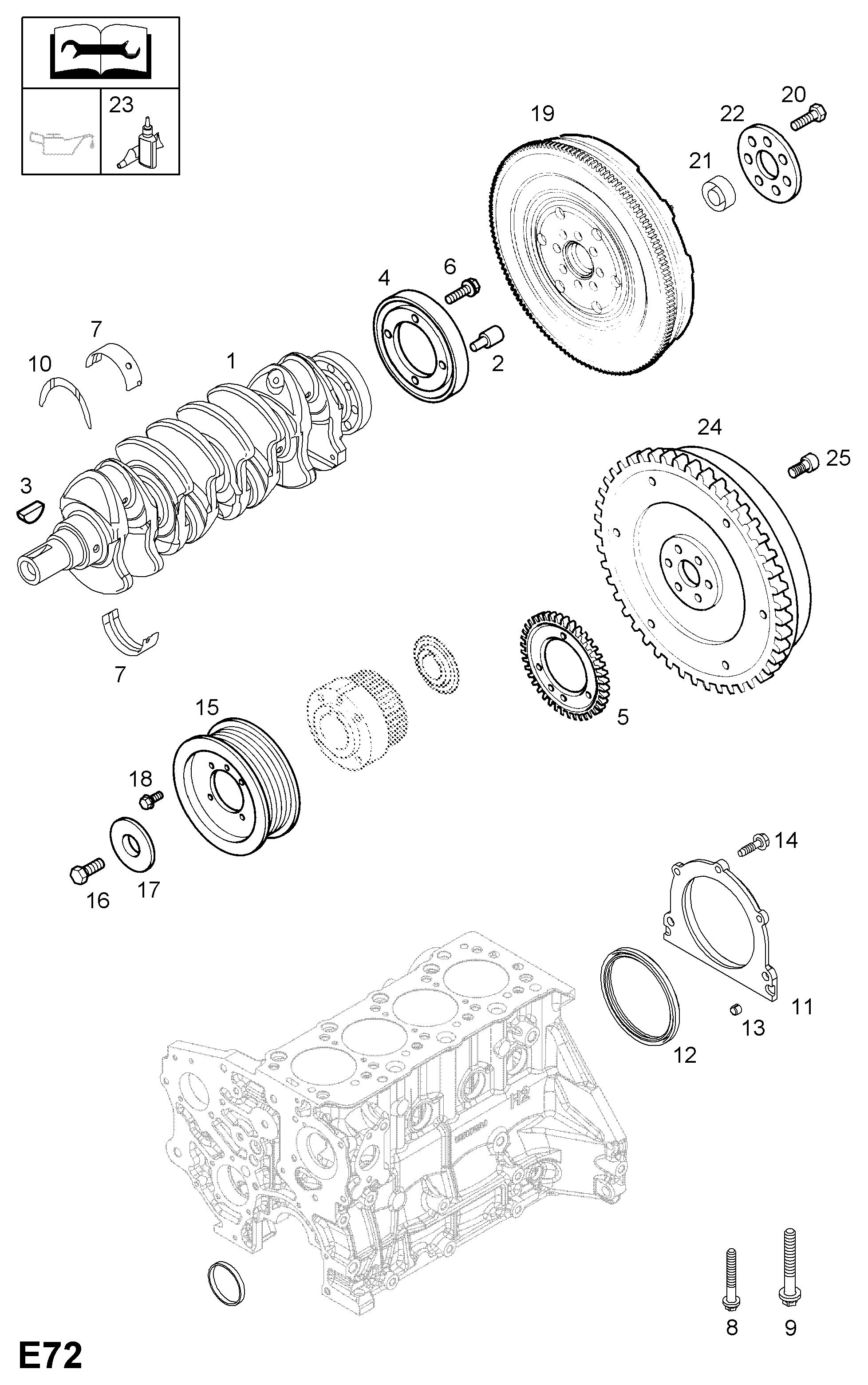 Opel 56 14 441 - Ремъчна шайба, колянов вал vvparts.bg