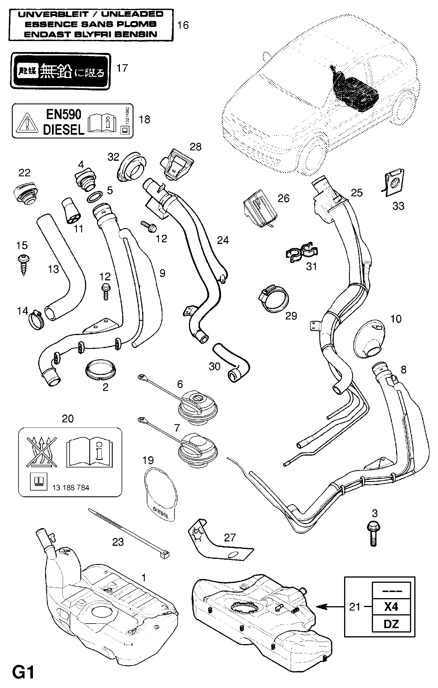 Opel 80 60 94 - Маркуч за обезвъздушаване, резервоар за гориво vvparts.bg