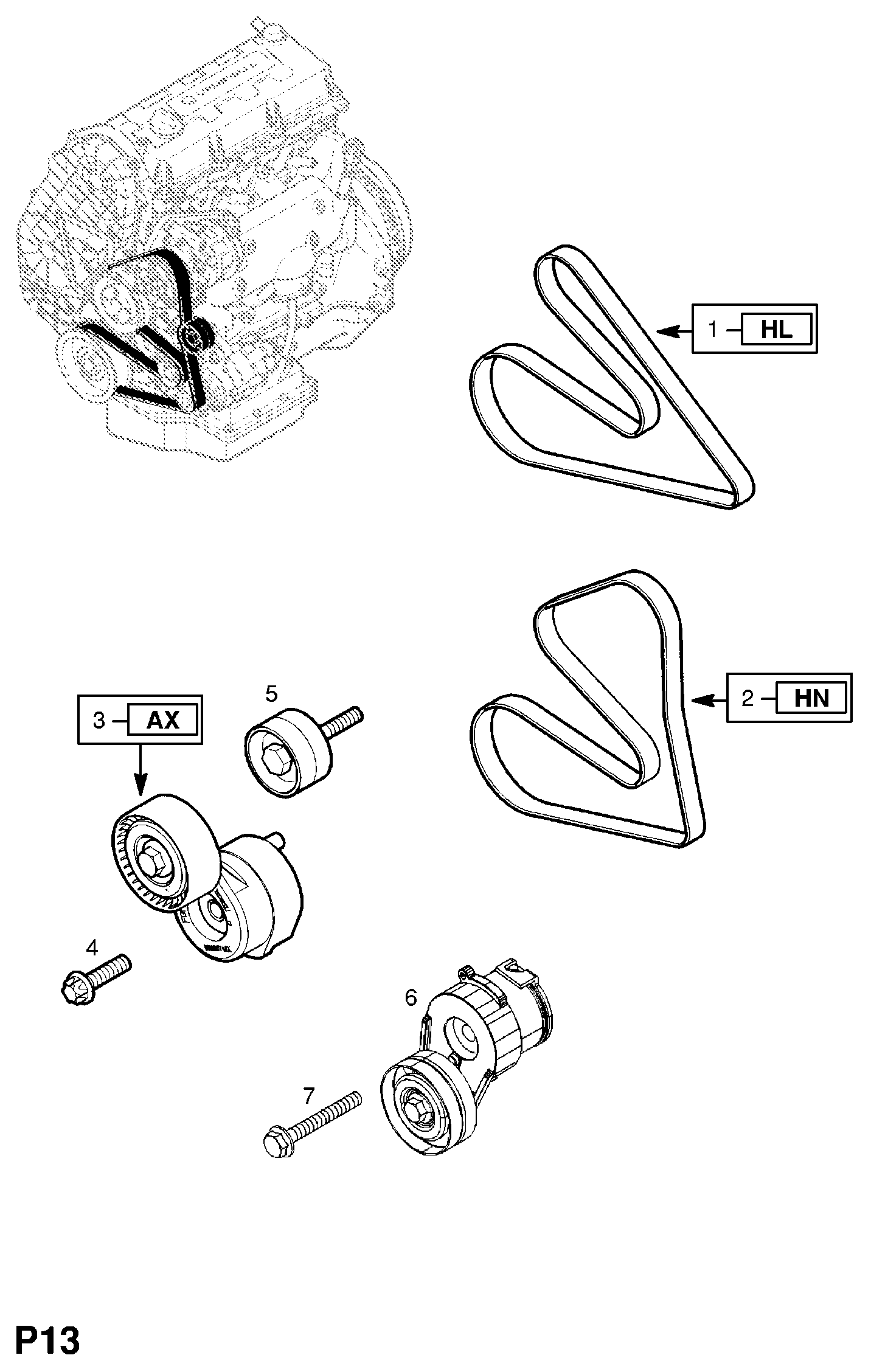 Vauxhall 6340615 - Пистов ремък vvparts.bg