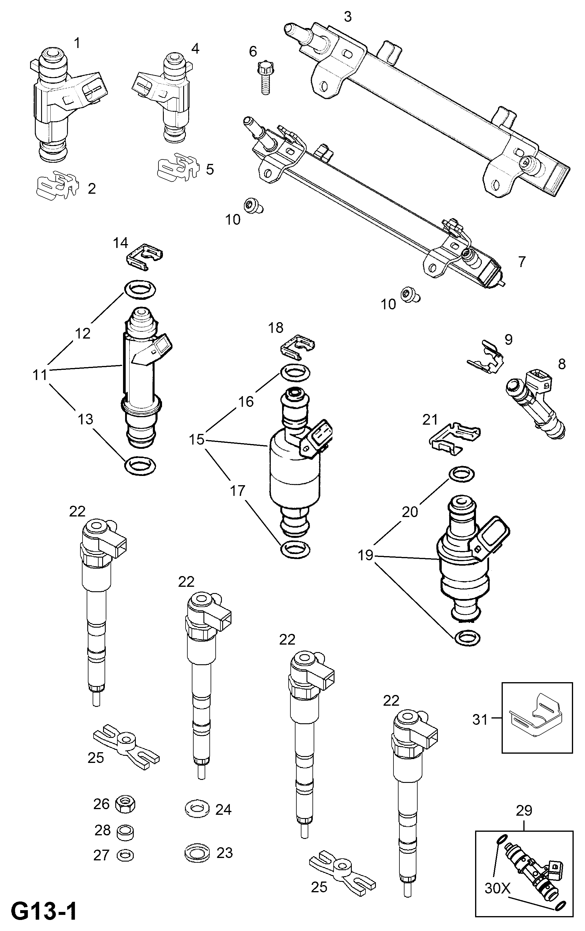 Vauxhall 58 21 098 - Комплект дюза с държач vvparts.bg