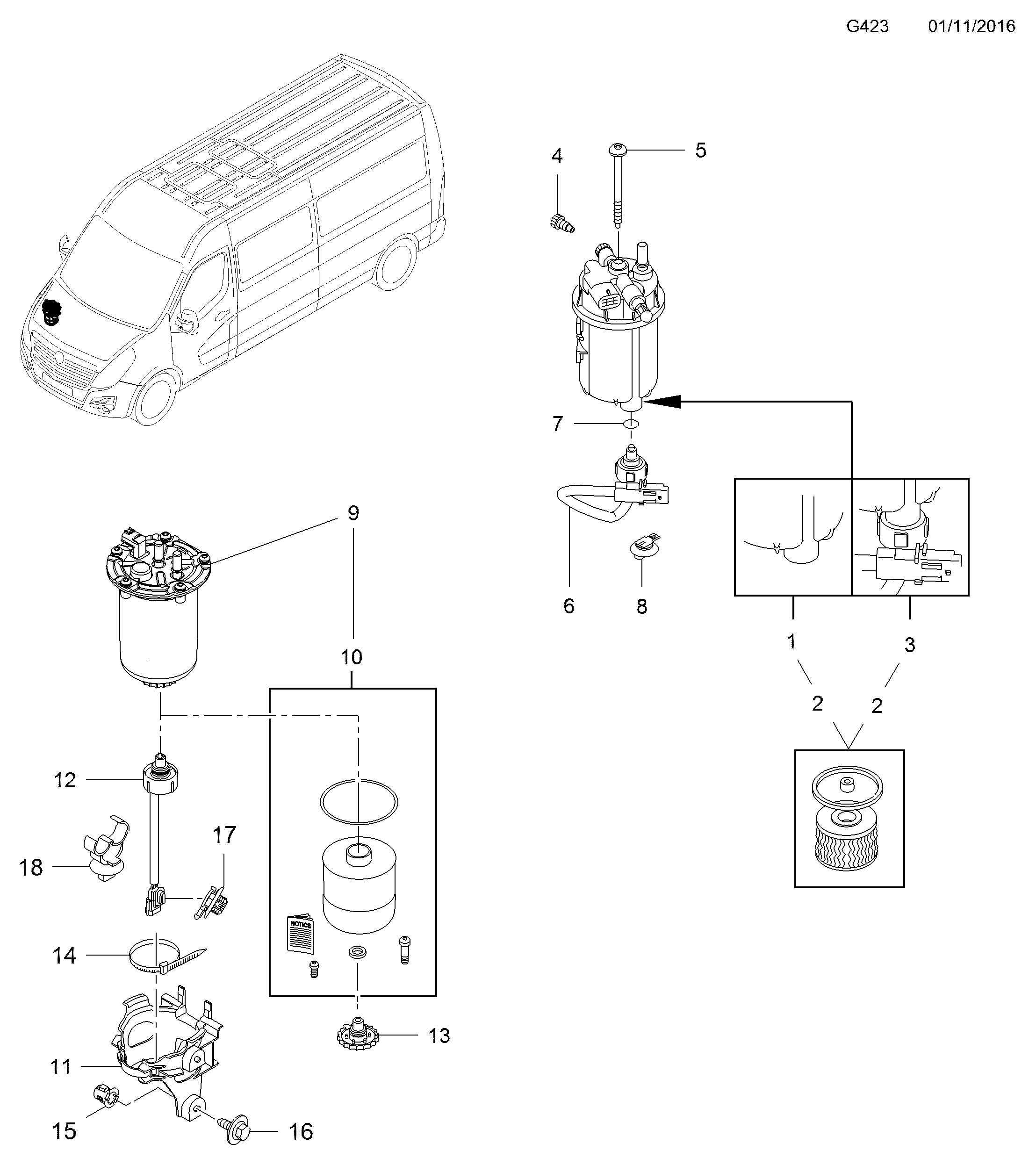 Opel 4423887 - Горивен филтър vvparts.bg