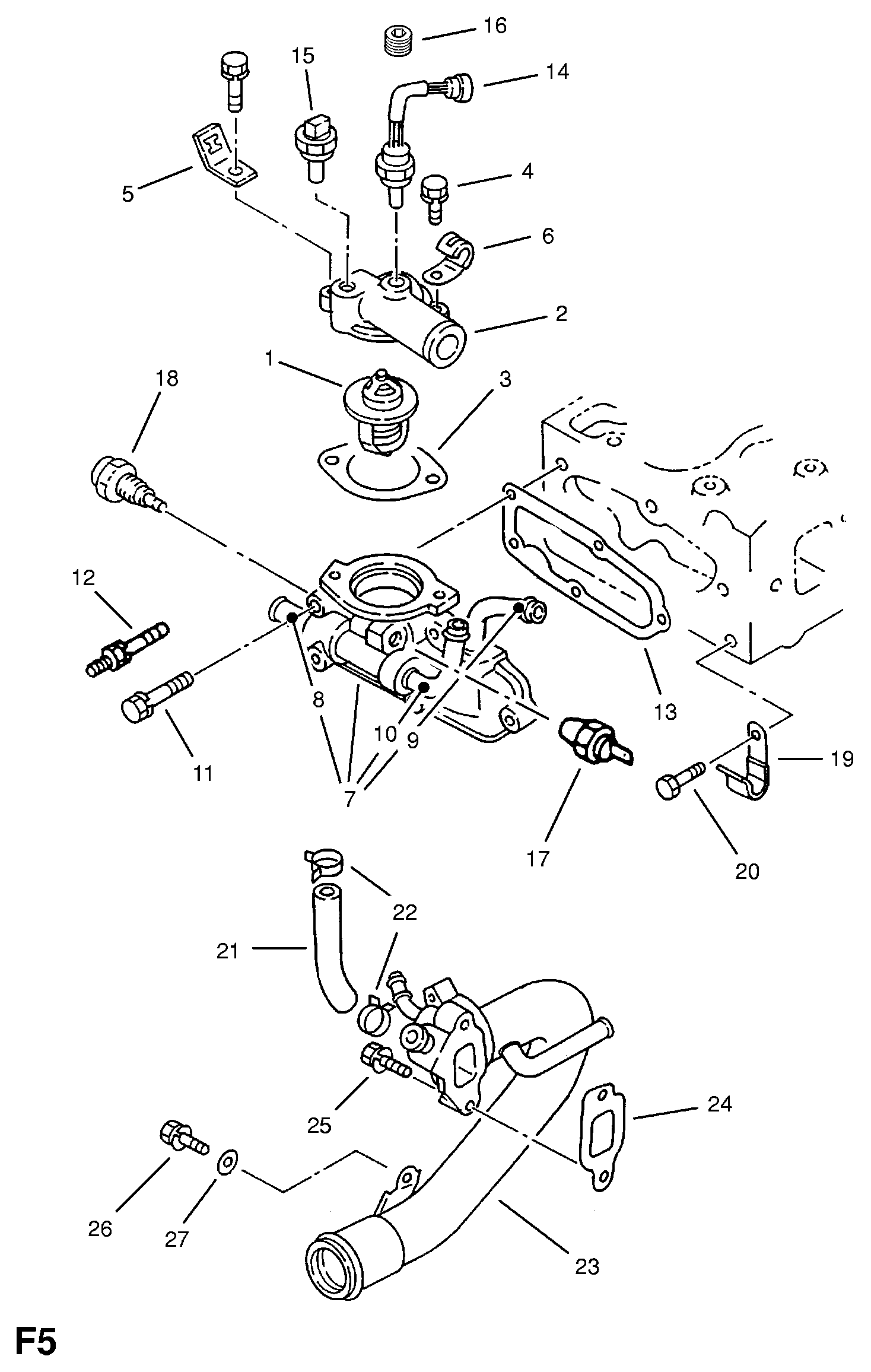 Opel 1338066 - Термостат, охладителна течност vvparts.bg