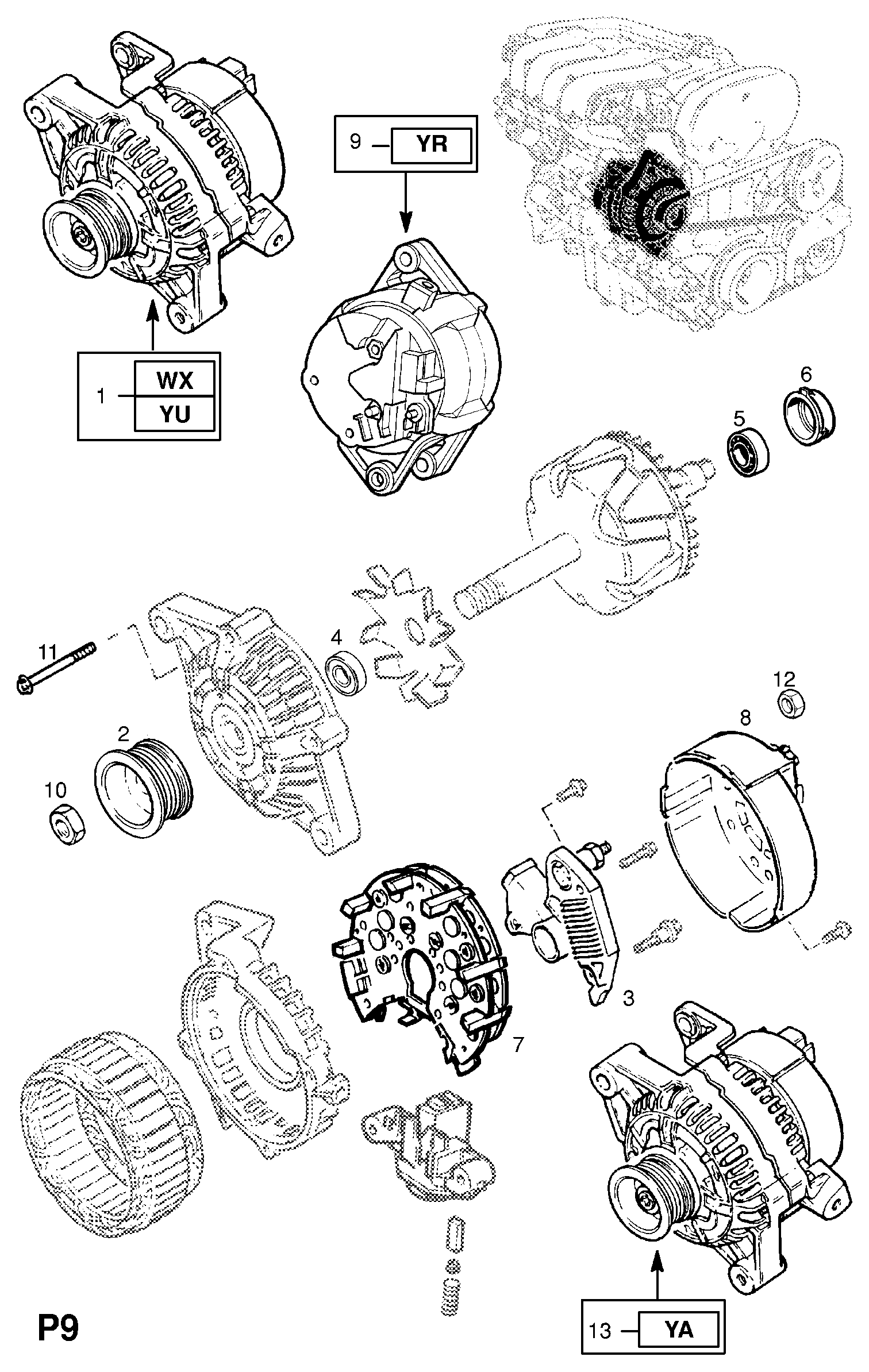 Opel 6204172 - Генератор vvparts.bg