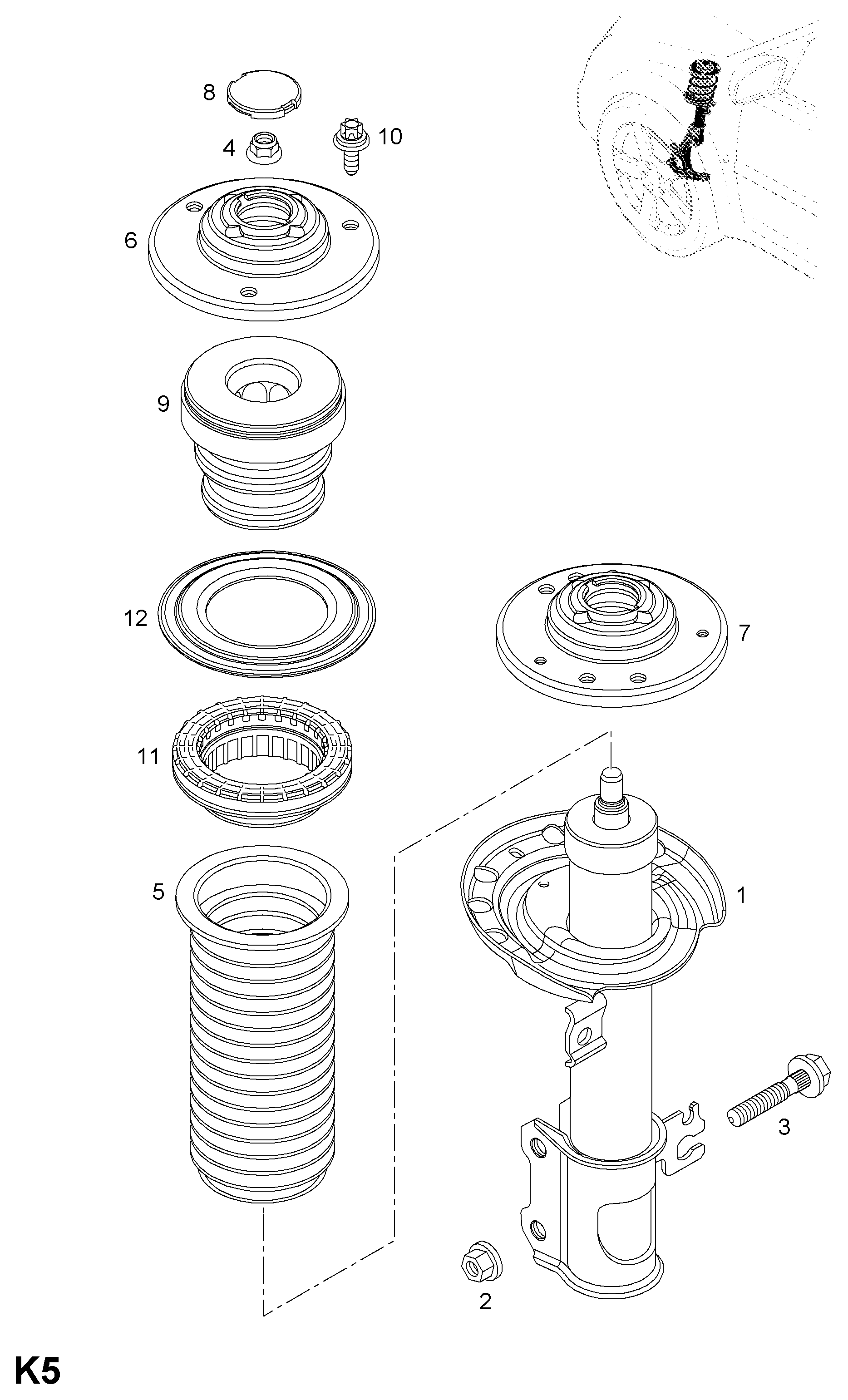 Vauxhall 344446 - Прахозащитен комплект, амортисьор vvparts.bg