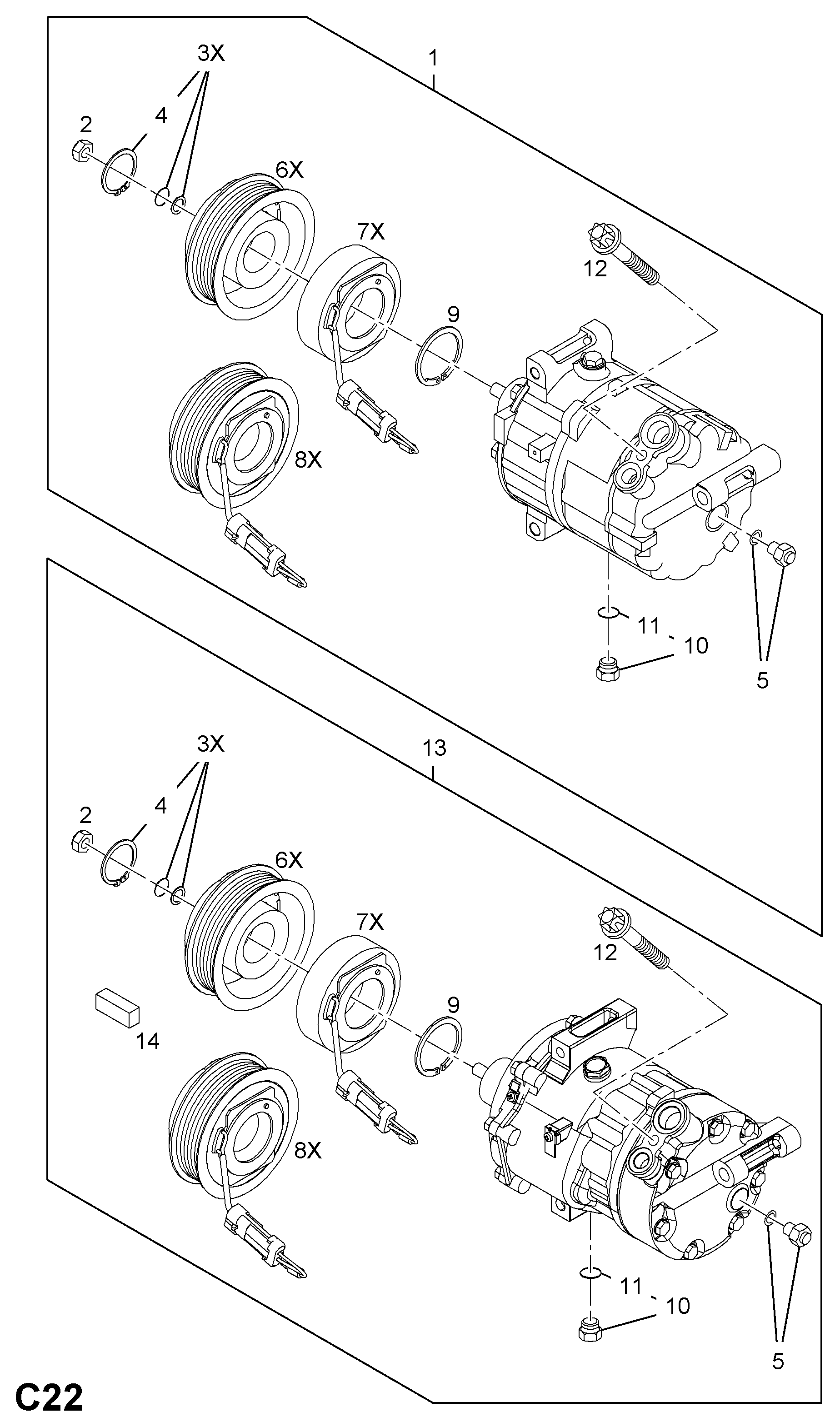 Opel 68 54 035 - Компресор, климатизация vvparts.bg