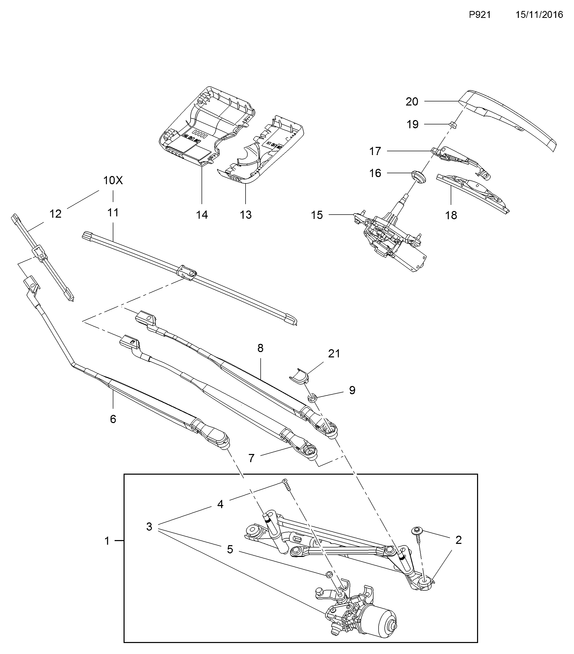 Opel 12 74 006 - К-кт рамена за чистачки, стъклопочистване vvparts.bg