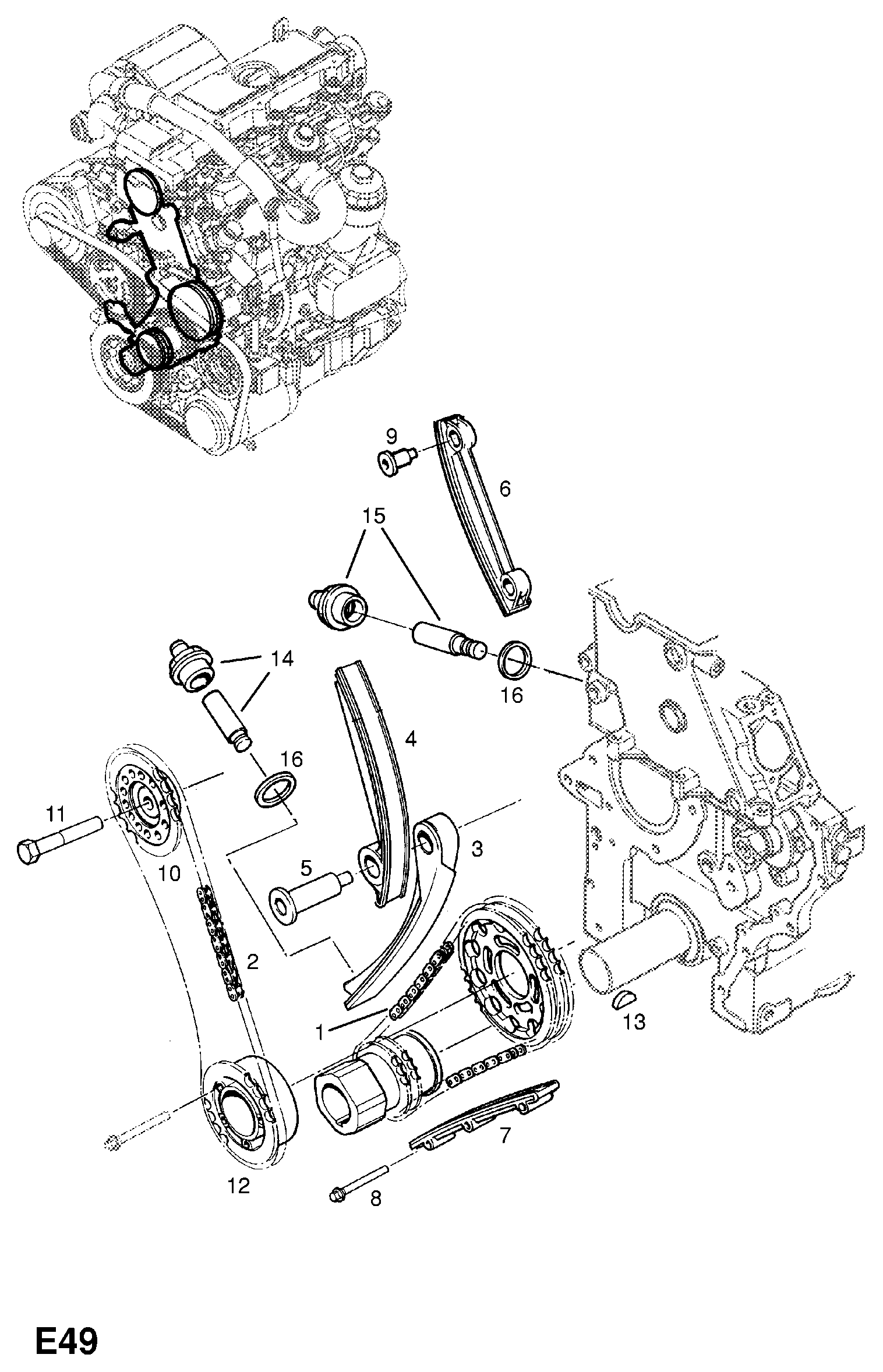 SAAB 56 36 352 - Ангренажна верига vvparts.bg