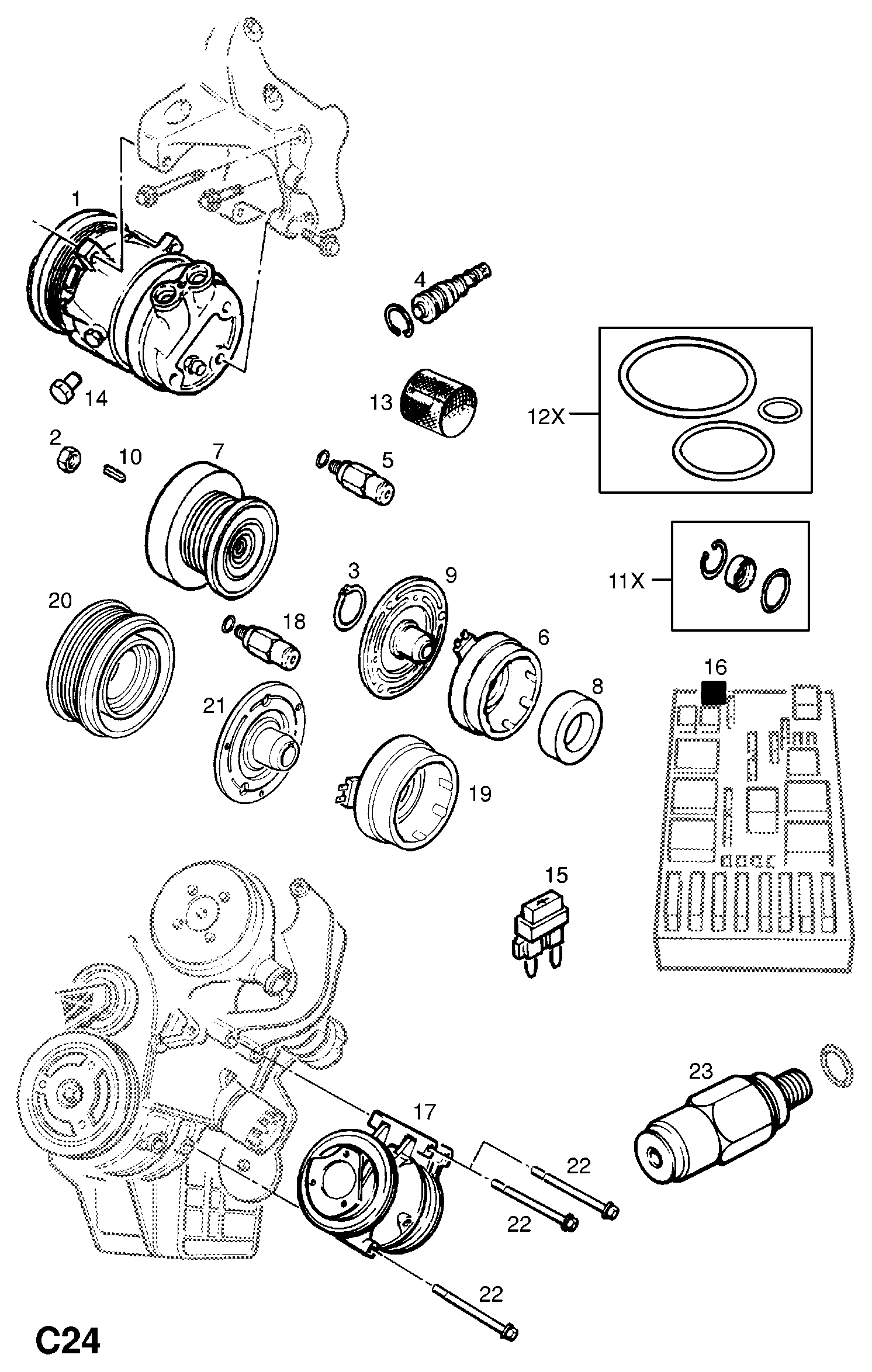 Opel 1854095 - Компресор, климатизация vvparts.bg