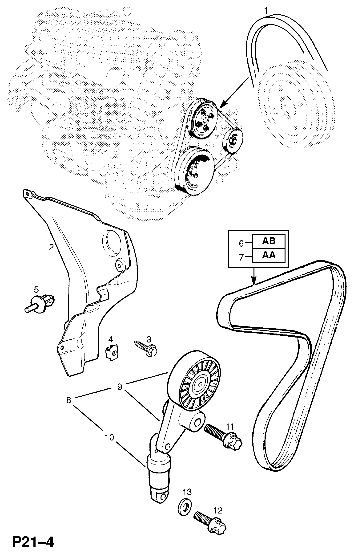 Opel 1340681 - Трапецовиден ремък vvparts.bg