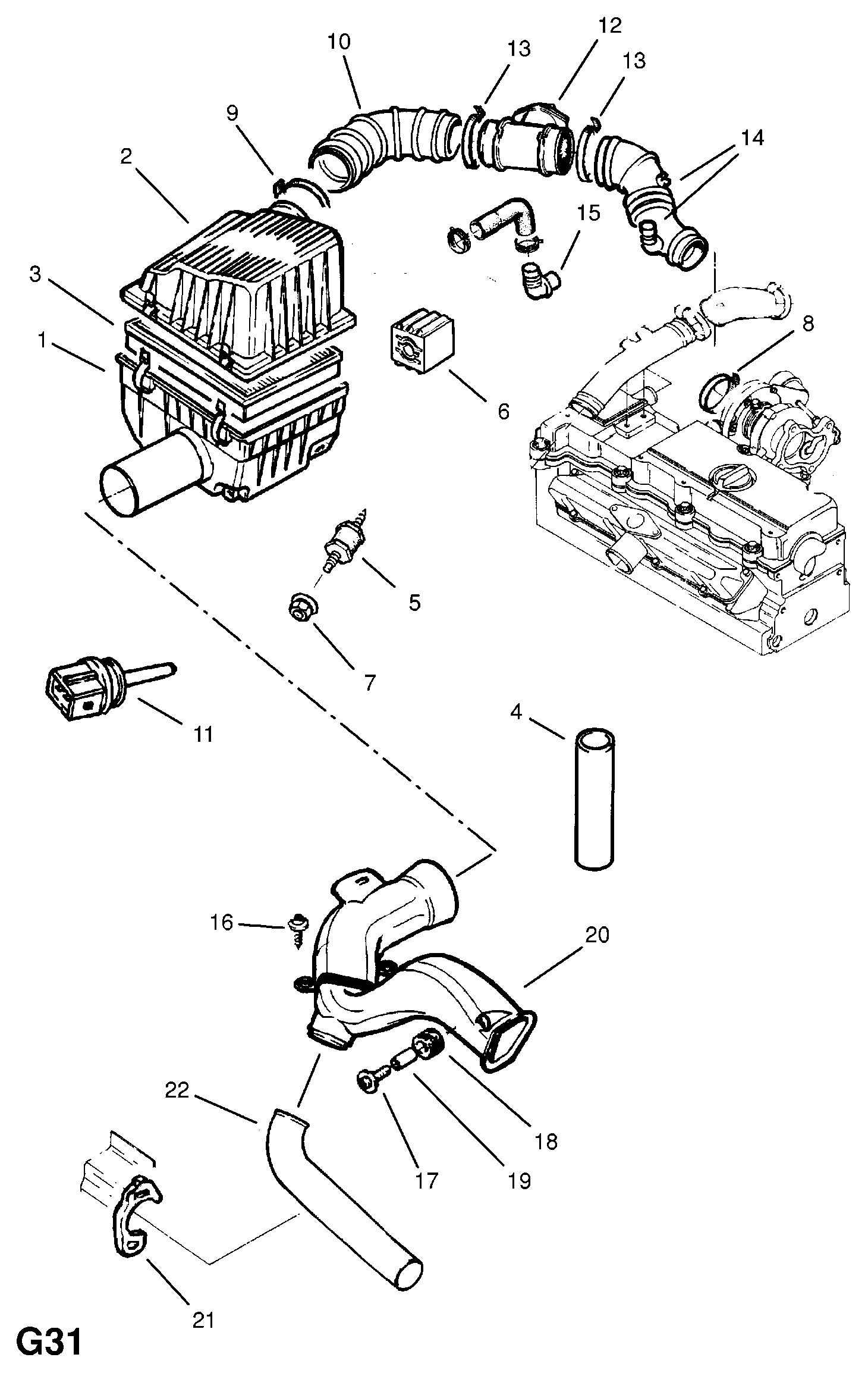 General Motors 836401 - Датчик, температура на входящия въздух vvparts.bg