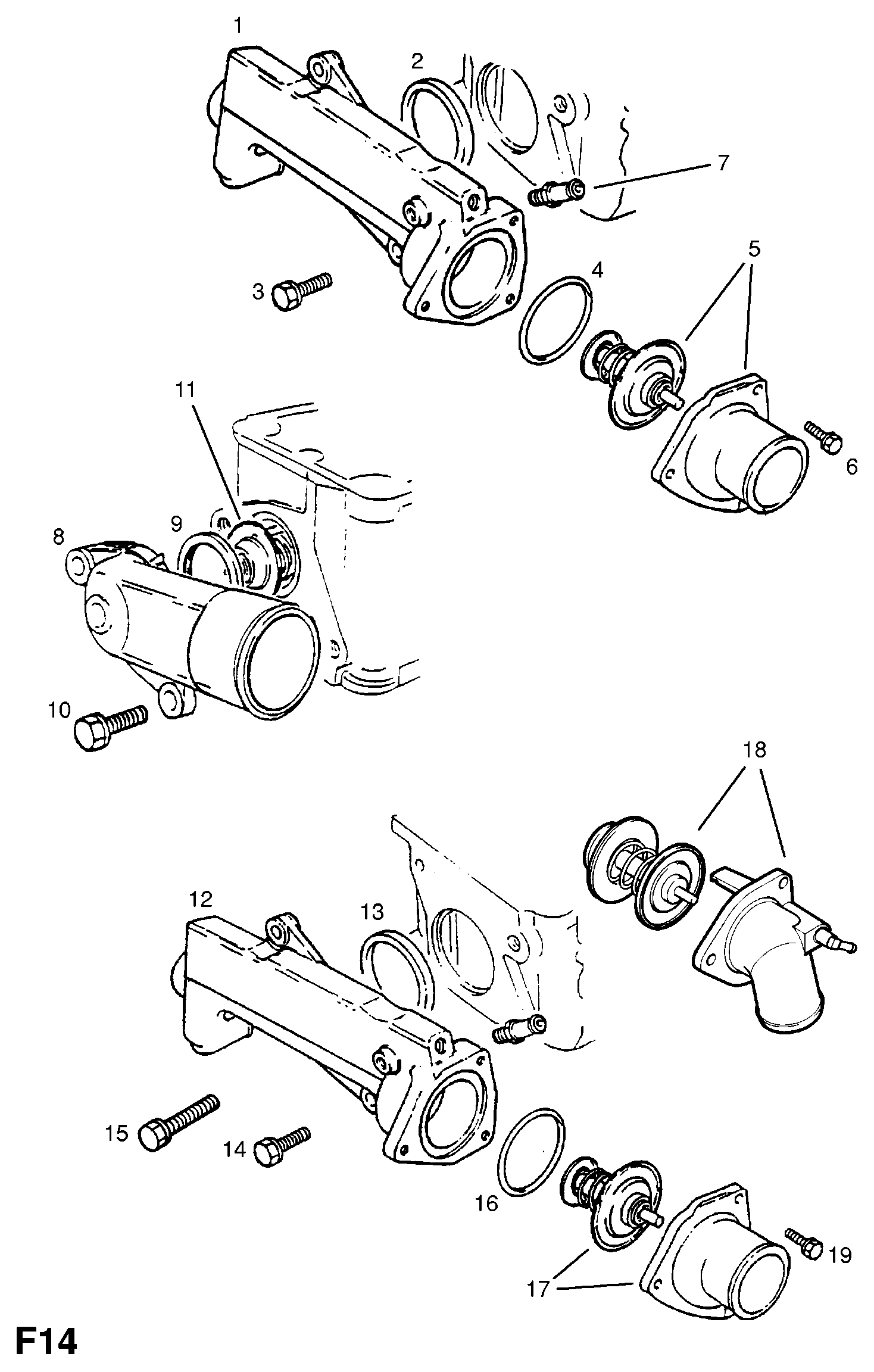 Vauxhall 1338870 - Термостат, охладителна течност vvparts.bg