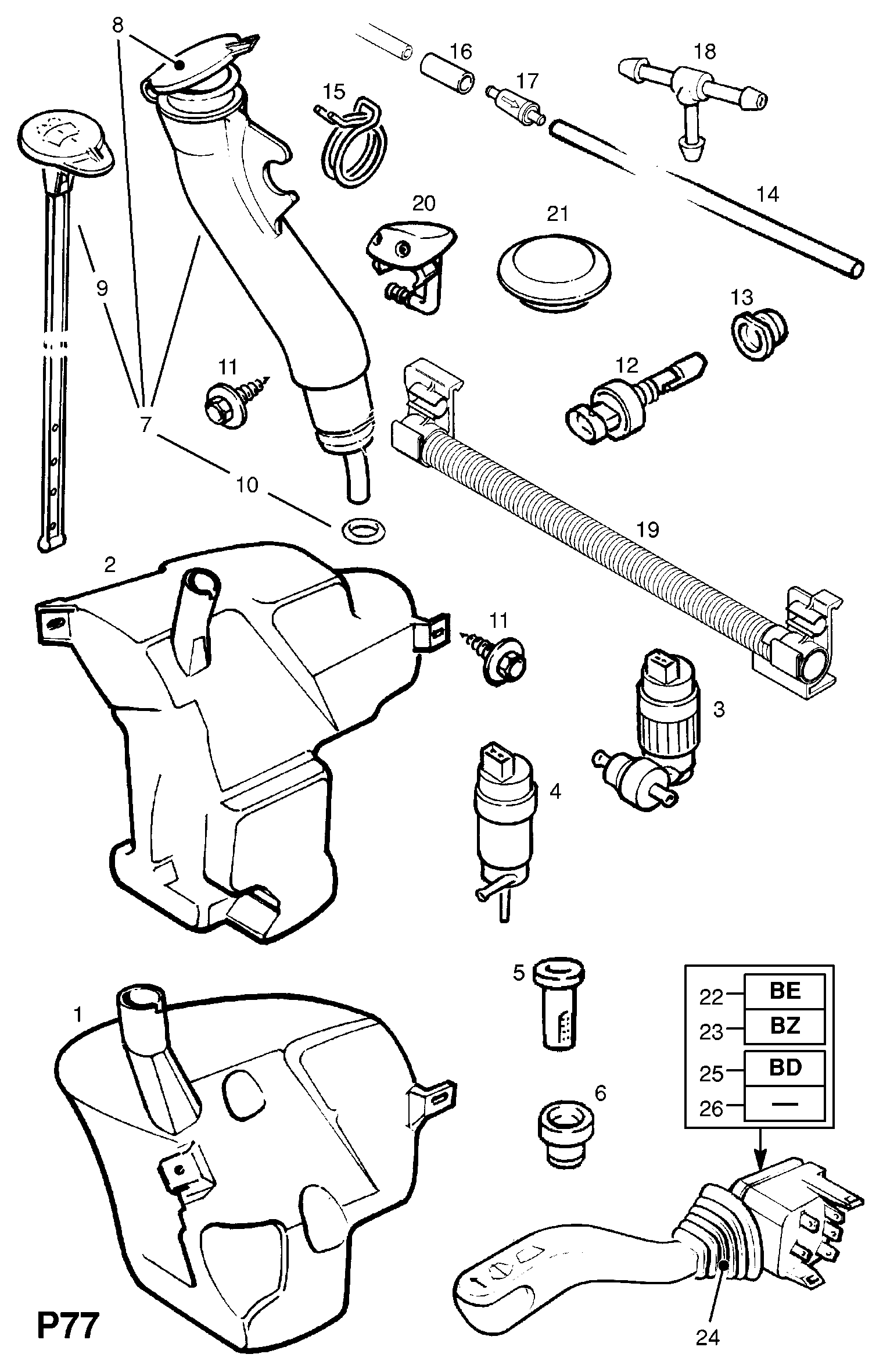 Vauxhall 1450172 - Водна помпа за миещо устр., почистване на стъклата vvparts.bg