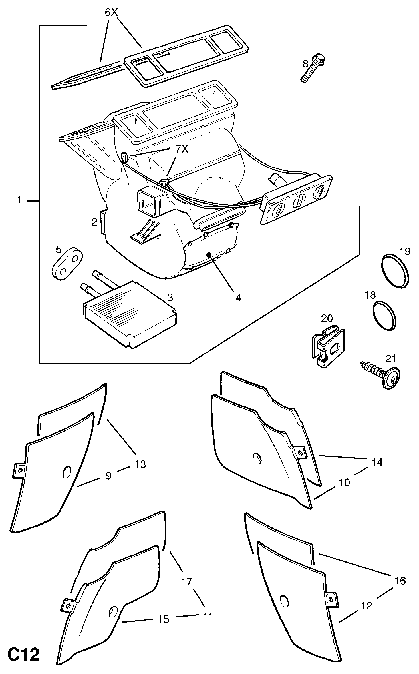 Opel 18 43 107 - Топлообменник, отопление на вътрешното пространство vvparts.bg