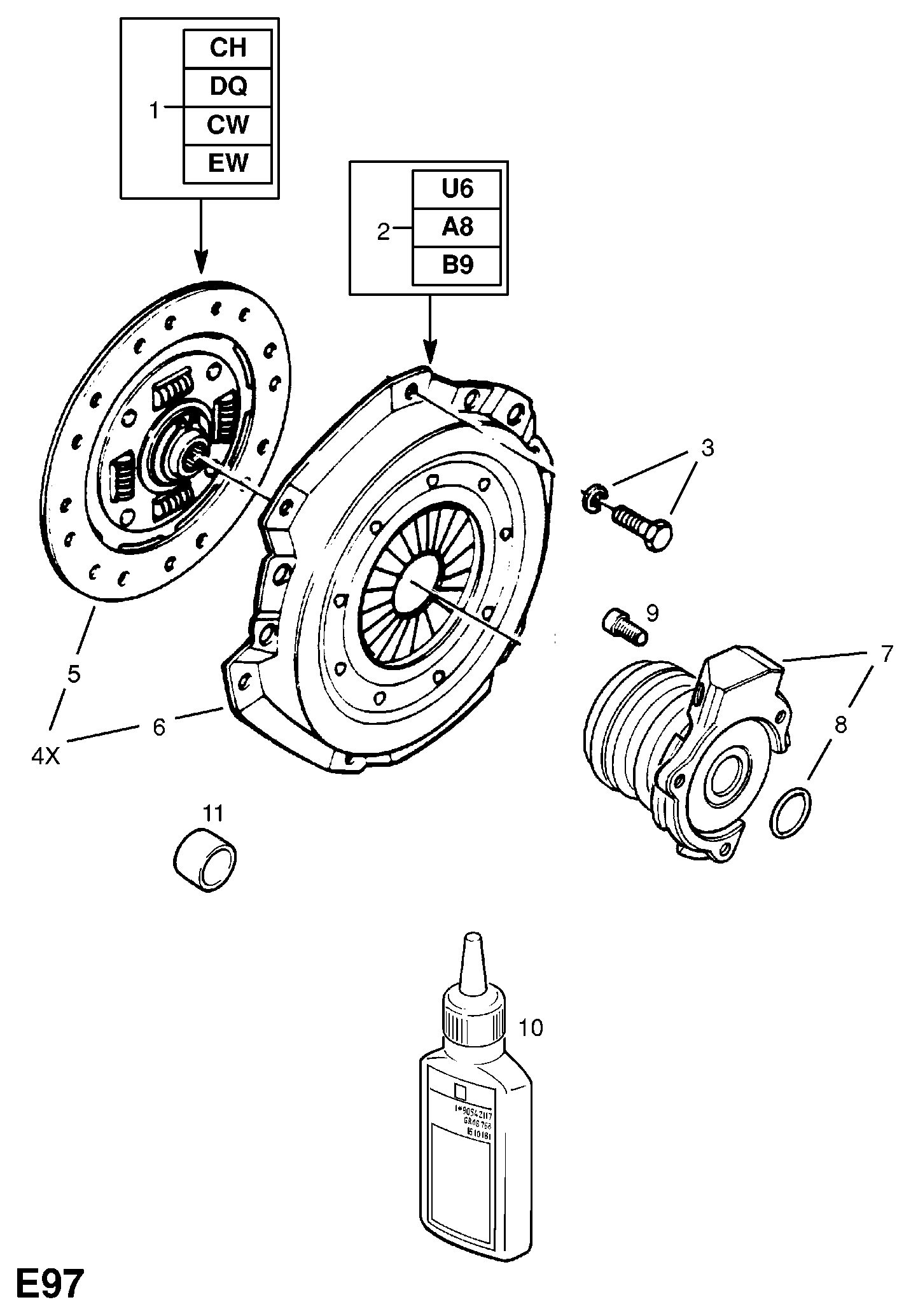 Opel 6 69 124 - Въжен механизъм, задействане на съединителя vvparts.bg