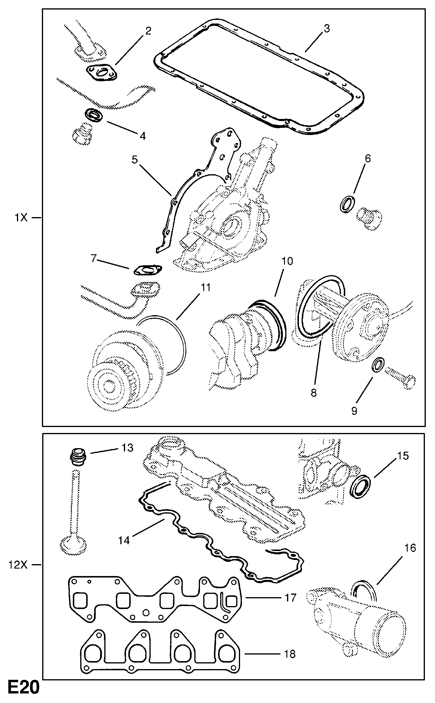 Opel 16 06 912 - Комплект гарнитури, цилиндрова глава vvparts.bg